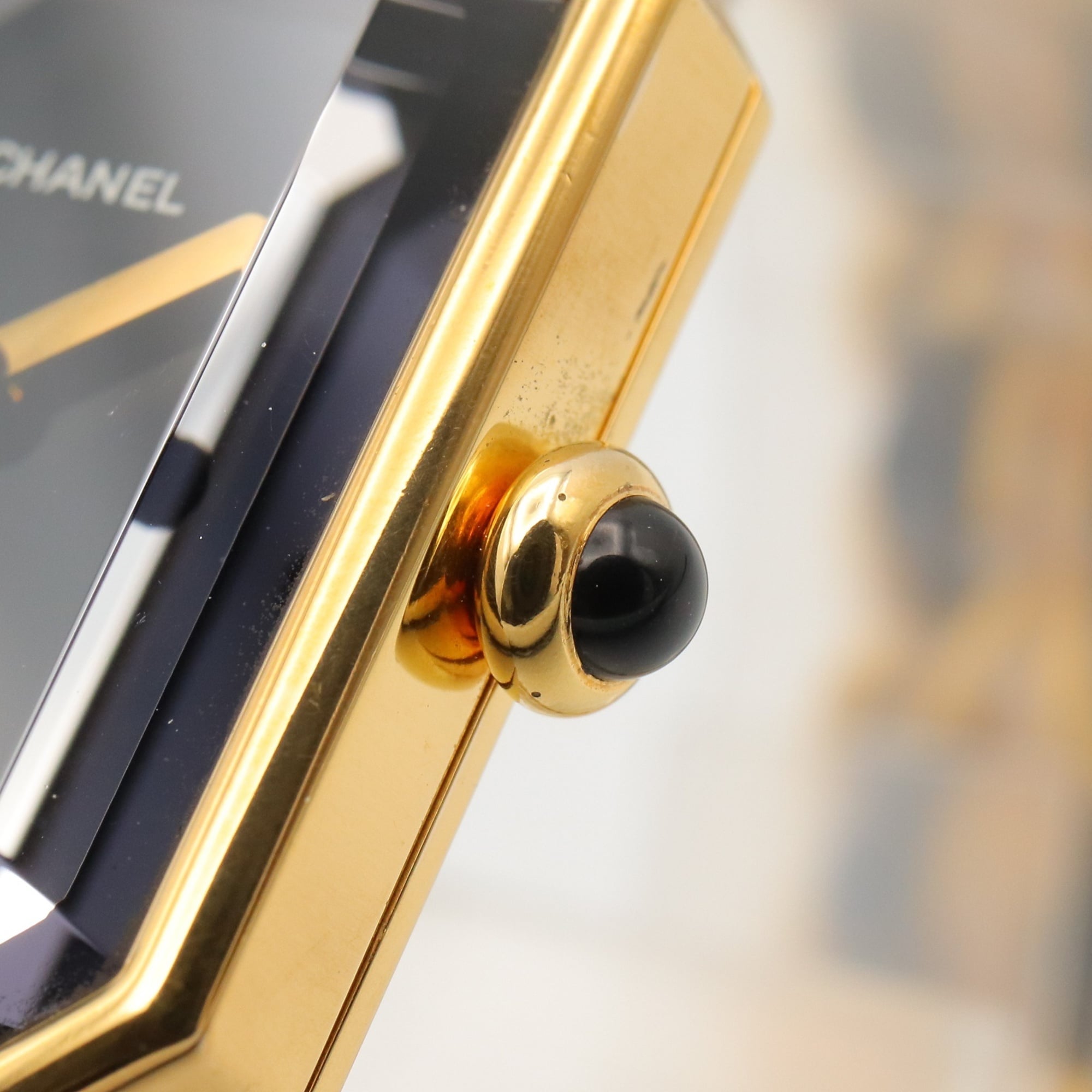 Chanel Premiere H0001 Black Dial Gold plated 20mm Watch