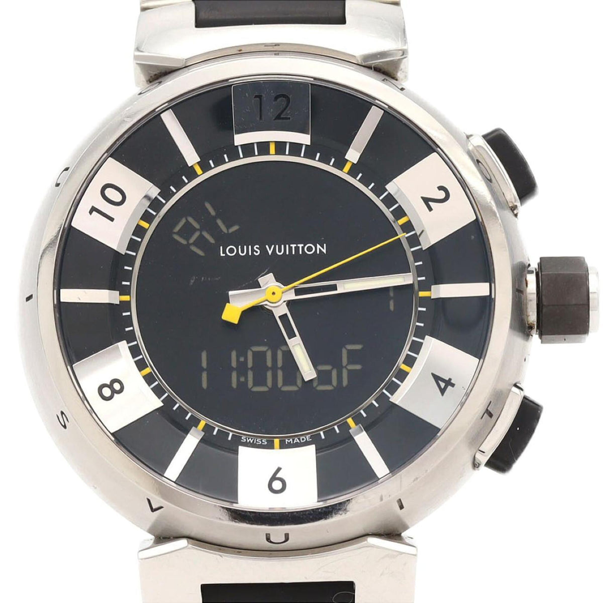 Louis Vuitton Tambour in Schwarz Q118F Zifferblatt 41 mm Uhr