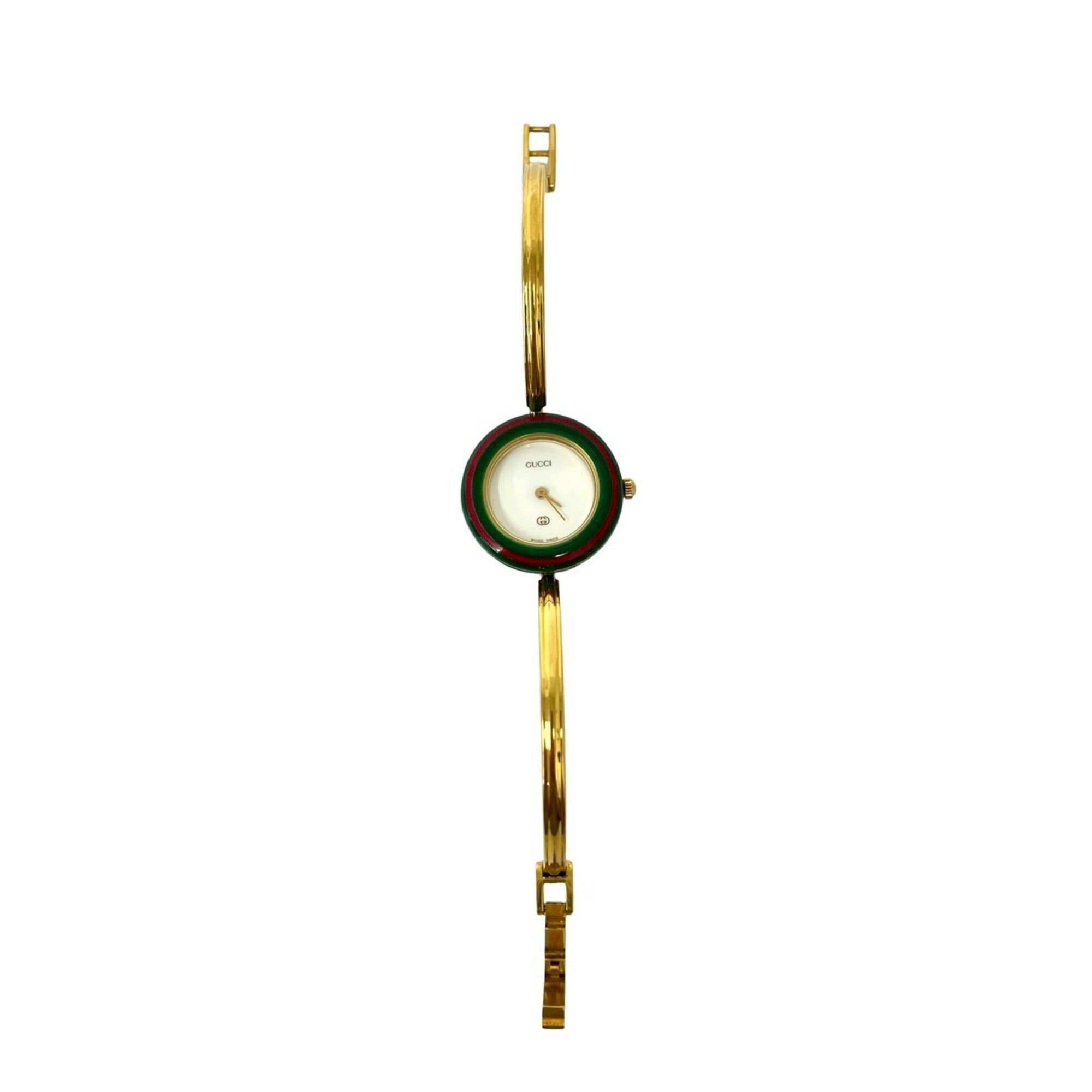 GUCCI Vintage Changeable Bezel Sherry Line GP Quartz Wristwatch Gold 34640