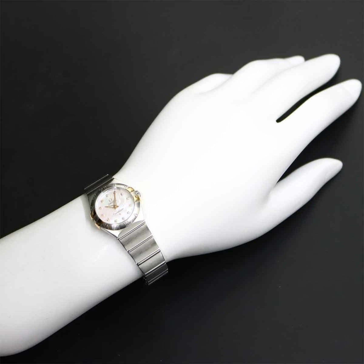 Omega Constellation Brushed 123 20 24 60 55 005 Weiß Gehäuse Zifferblatt 24 mm Uhr