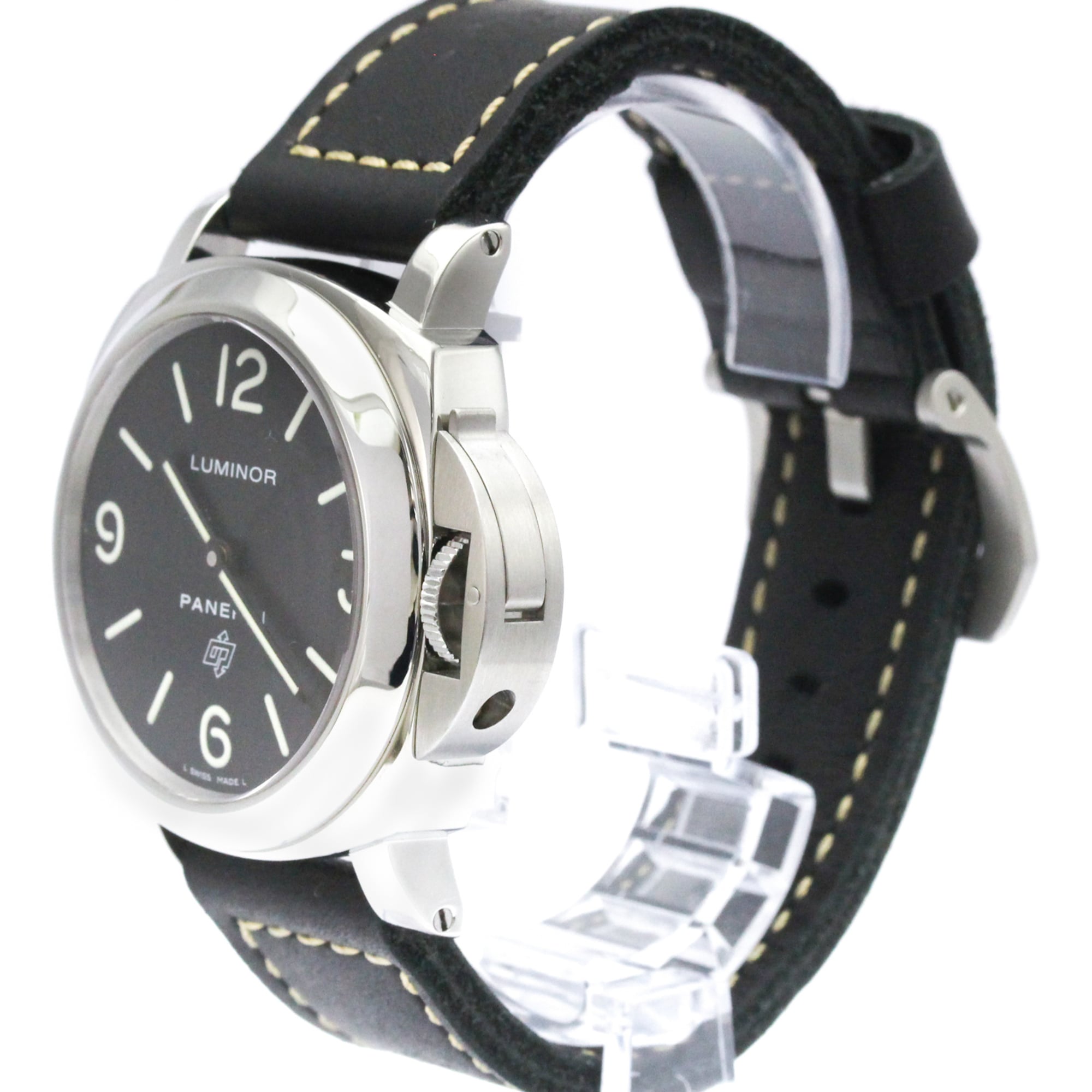 PANERAI Luminor Base Logo Steel Hand-Winding Watch PAM00000 Polished