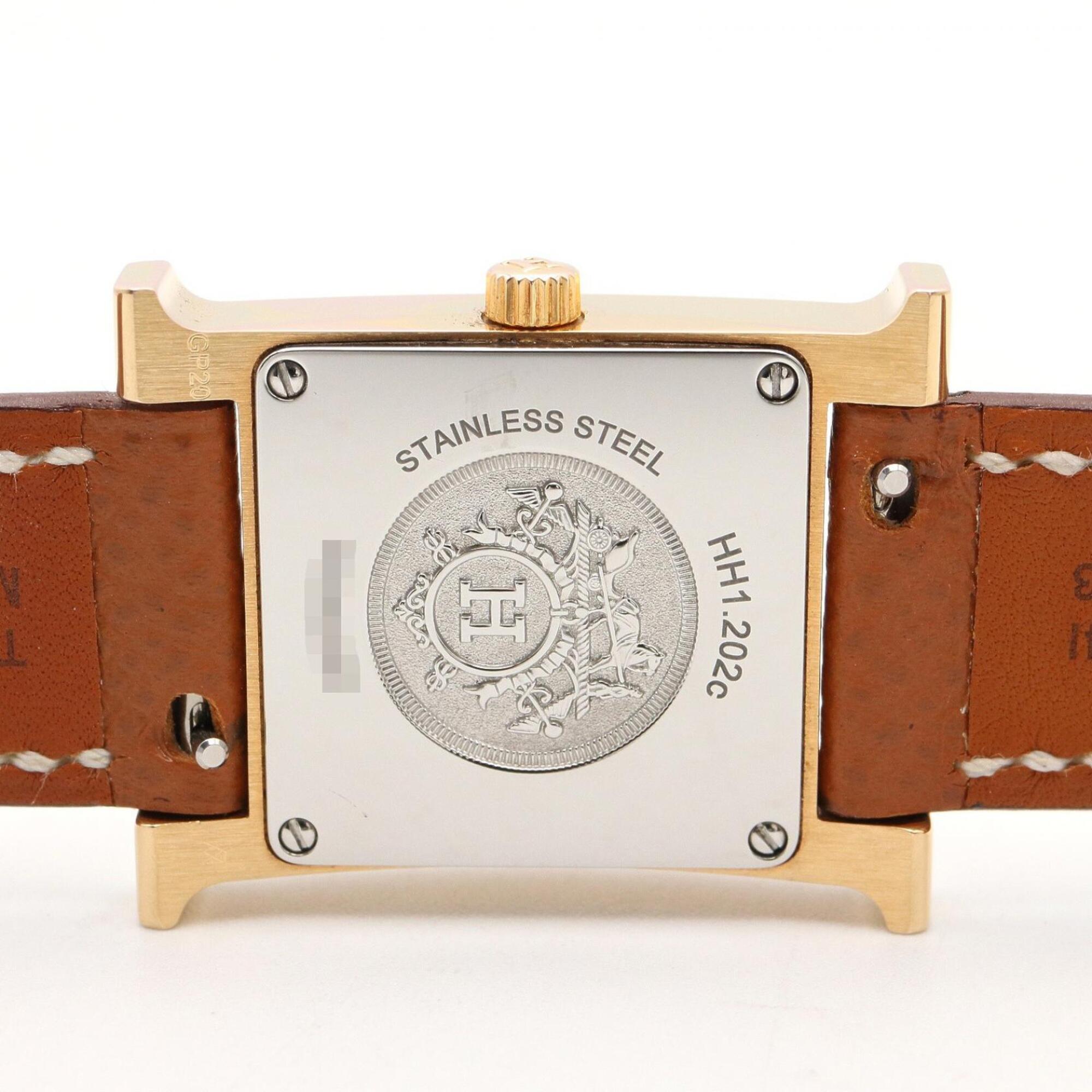 Hermes H- White Shell HH1.202c horloge met witte wijzerplaat, 21 mm