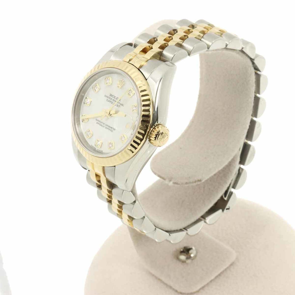 Rolex Datejust 179173NG Weiß Zifferblatt in Muscheloptik, 26 mm Uhr