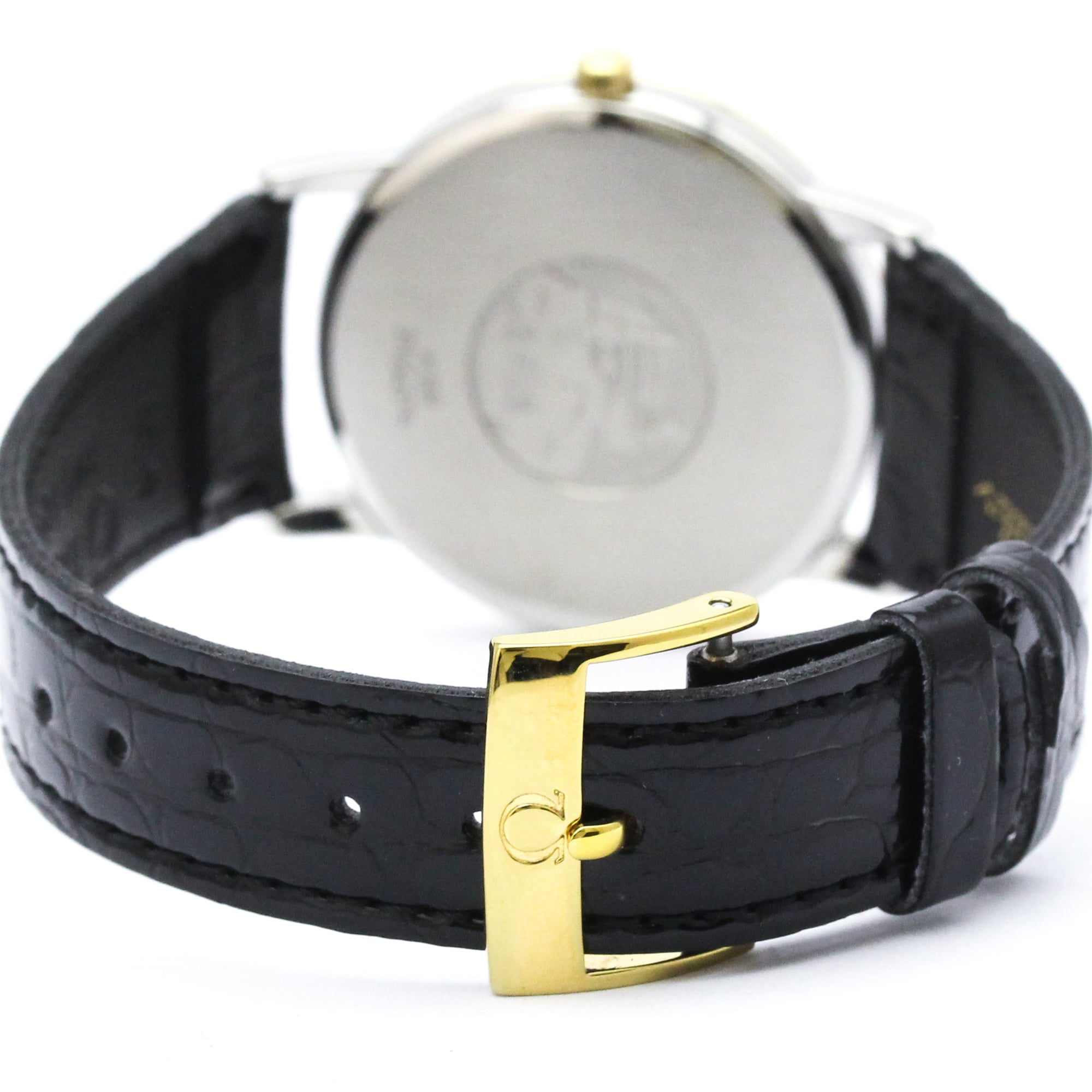 OMEGA Omega Devil Prestige Herrenuhr 18 Karat Gold Edelstahl Quarz 7714.11.01