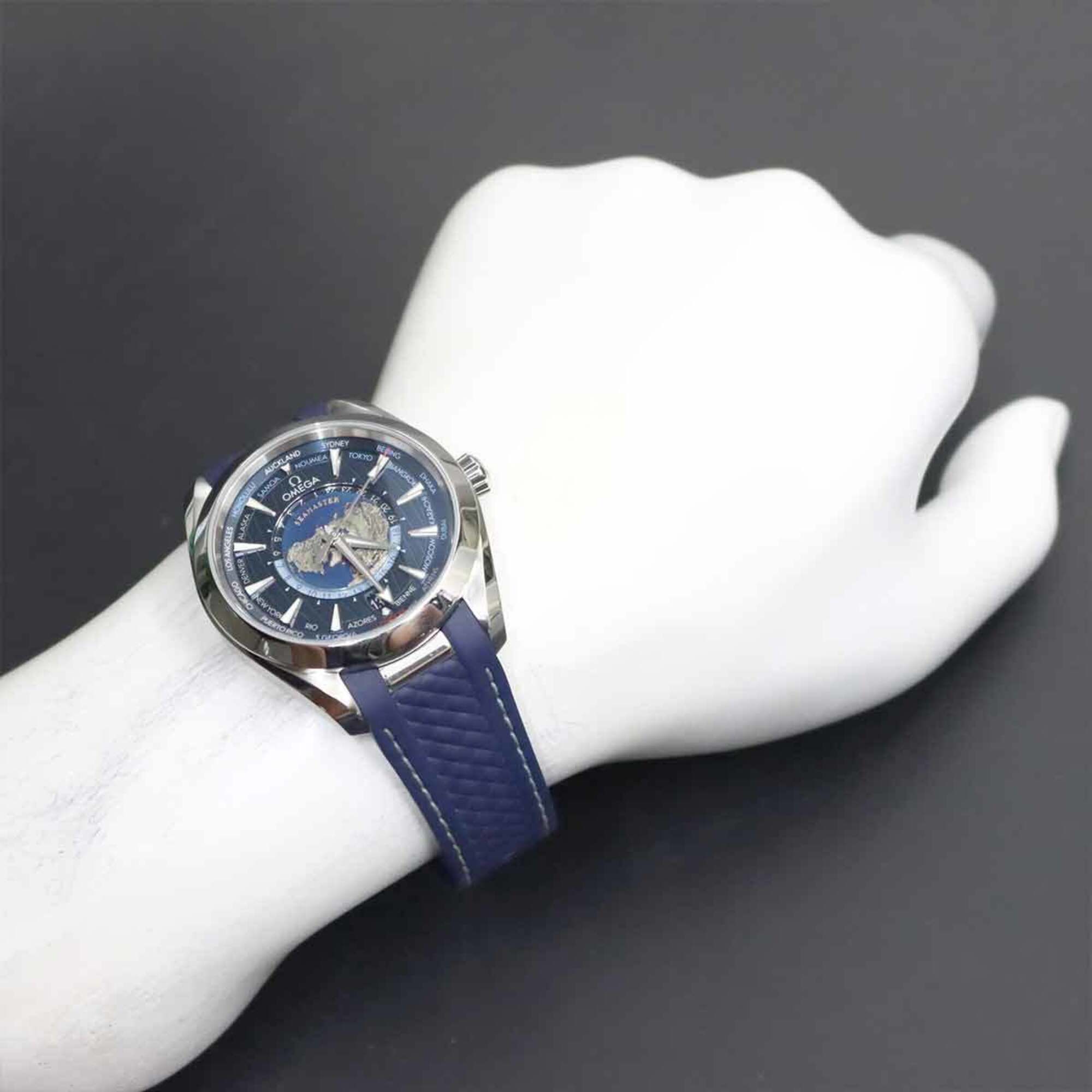 Omega Seamaster Aqua Terra GMT Worldtimer Master Co-Axial 220 12 43 22 03 001 Men's Watch Date Automatic