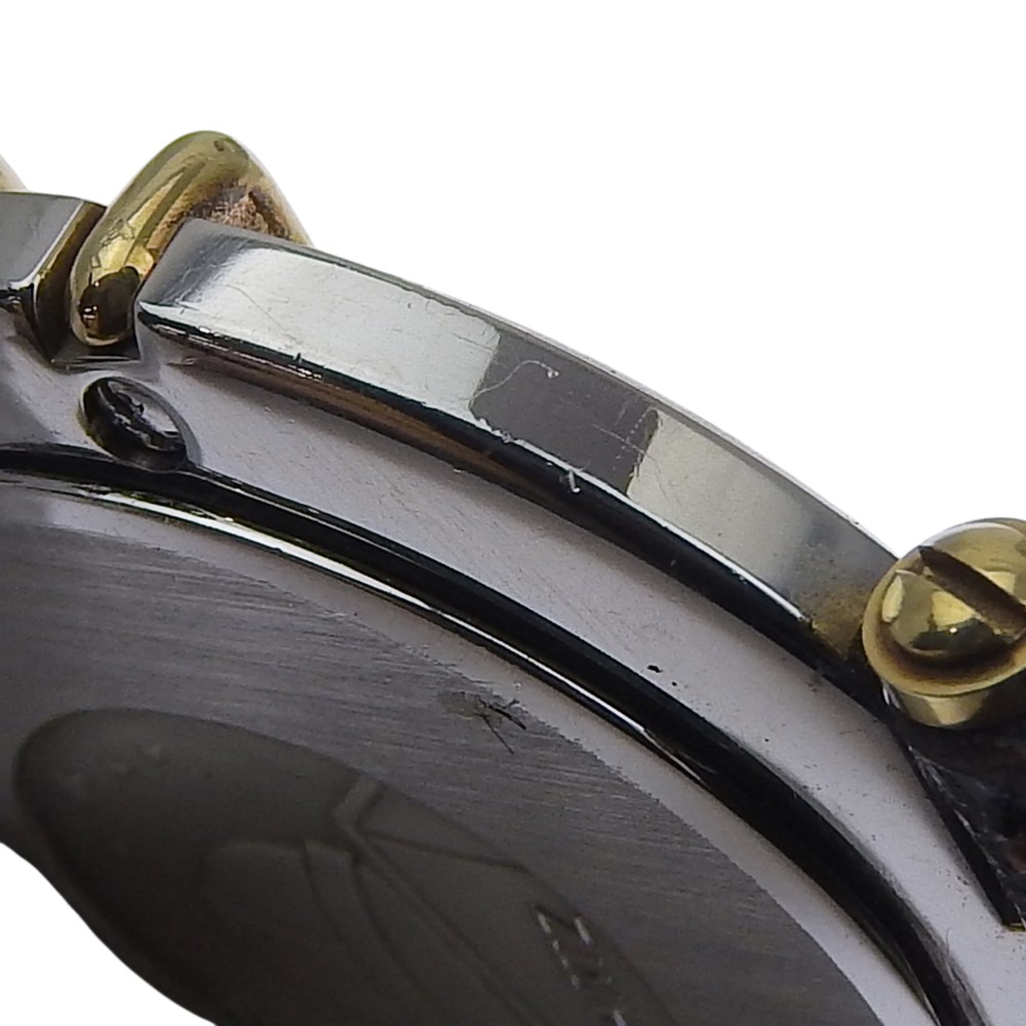 OMEGA Constellation Damenuhr, Edelstahl und Leder, QuarzUhrwerk, analoge Anzeige, goldenes Zifferblatt