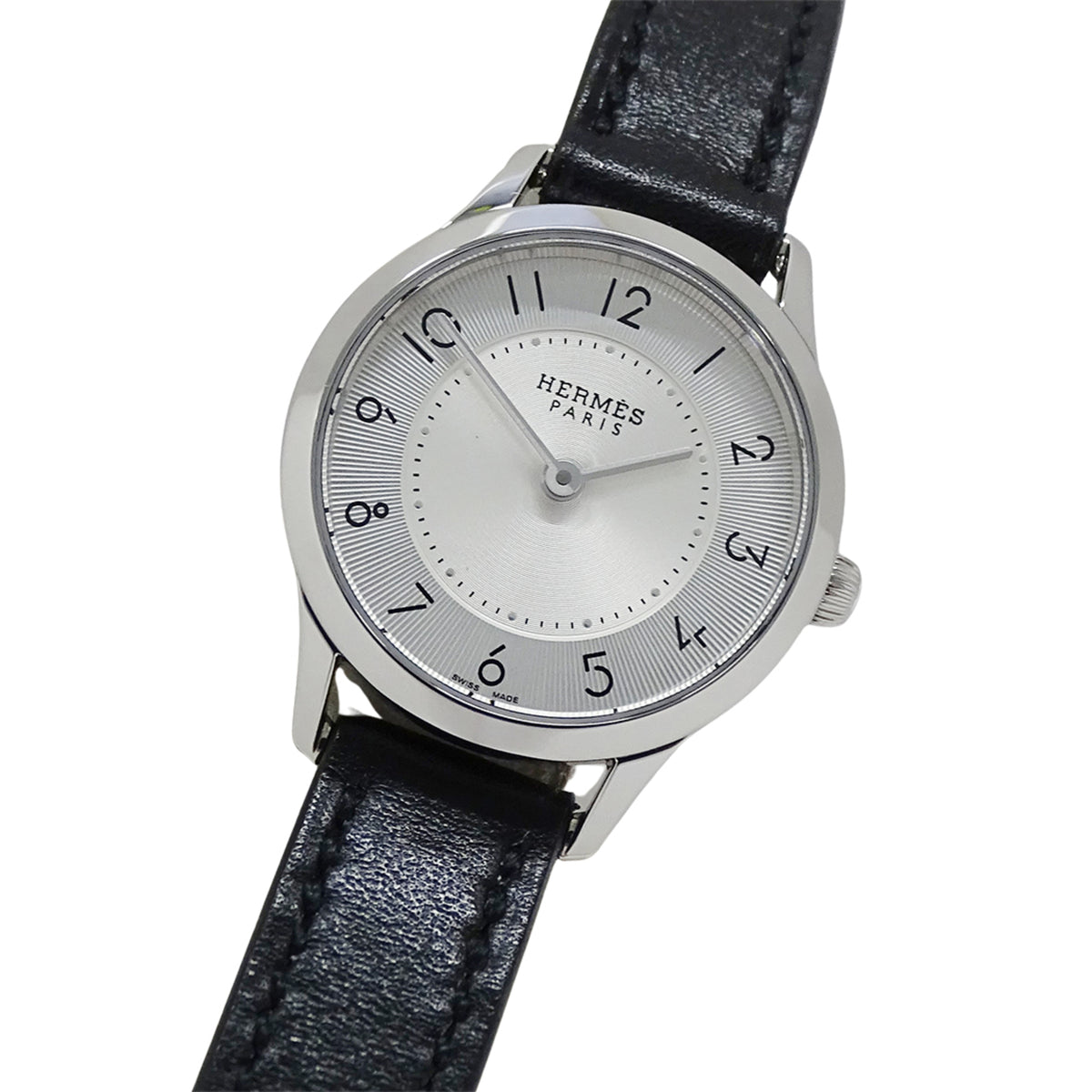 Hermes Slim d'Hermès CA2.110 horloge met zilveren wijzerplaat, 25 mm