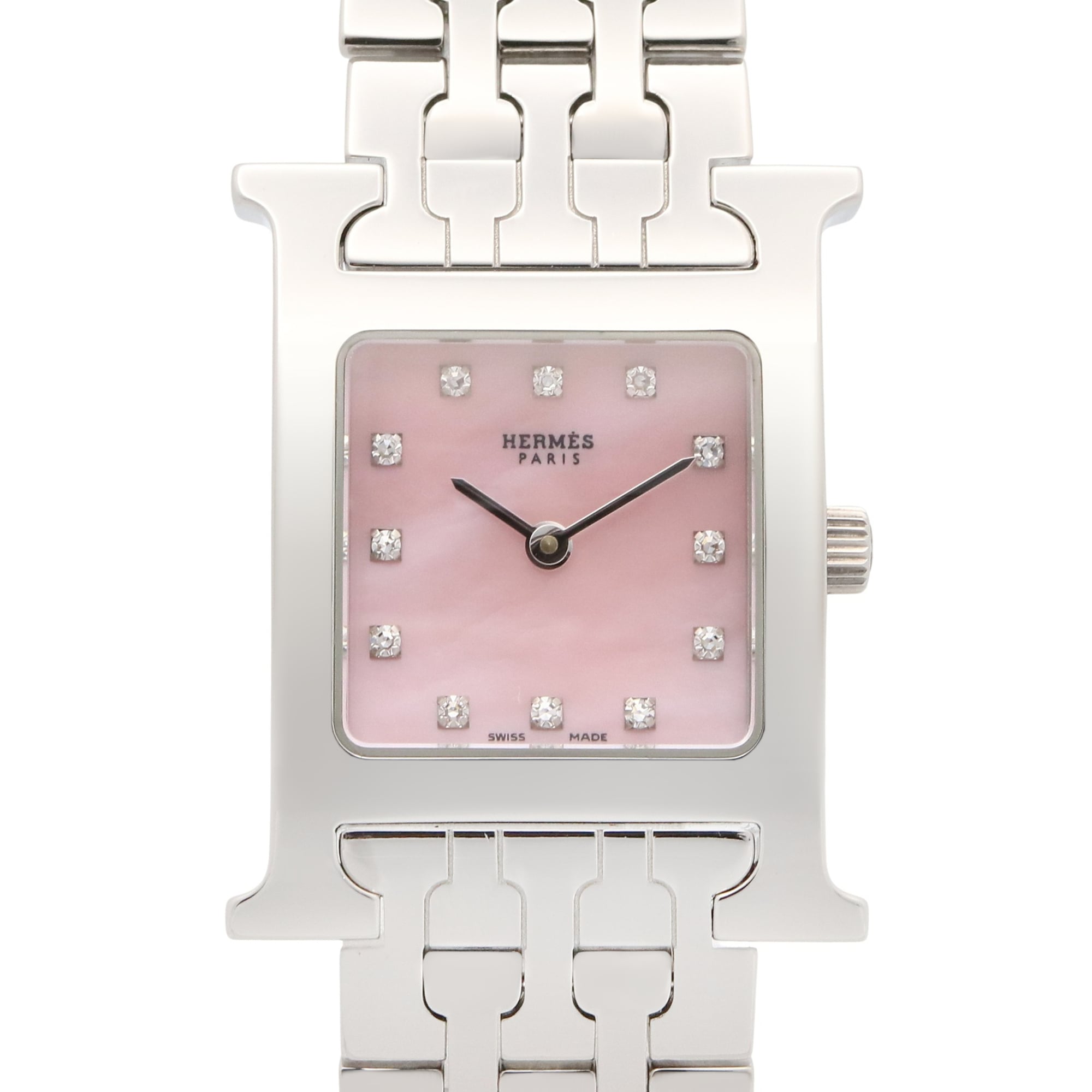 Hermes H-Watch, HH1.210 Pink Dial Stainless steel 21mm Watch
