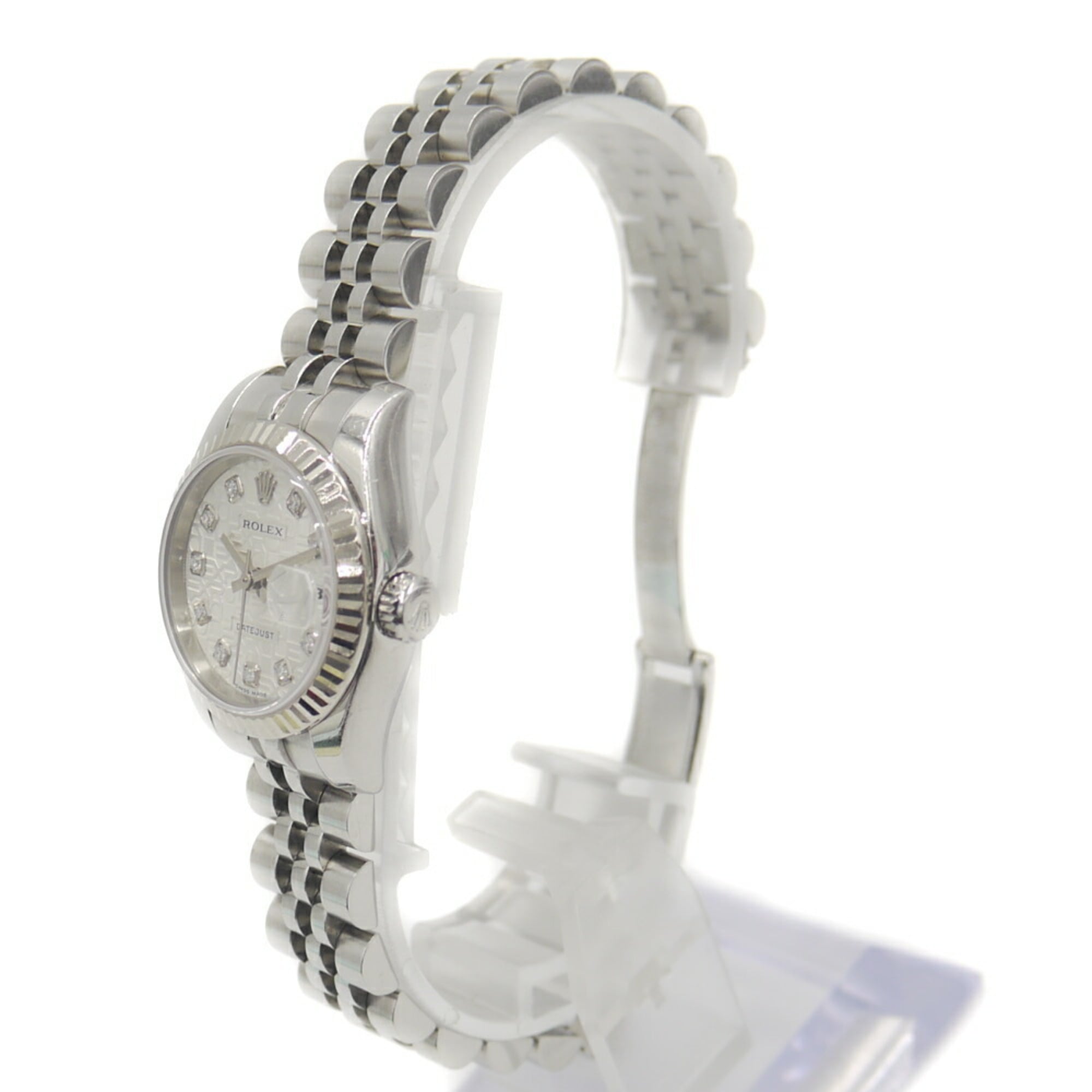 ROLEX Datejust 179174G (D-serial number), Automatic, 10-diamond setting, Computer dial, Ladies' watch.