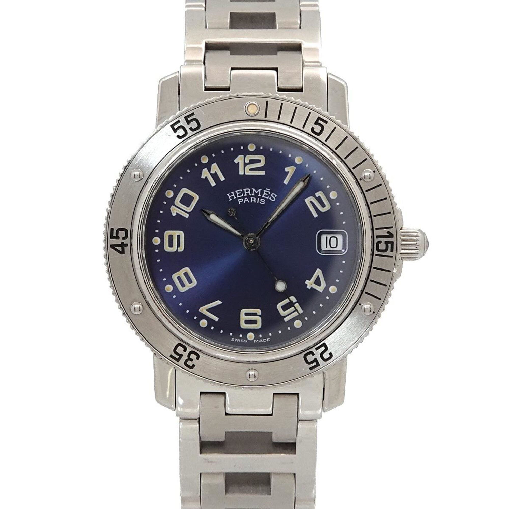Hermes Clipper CL7 710 Blue Dial 37mm Watch