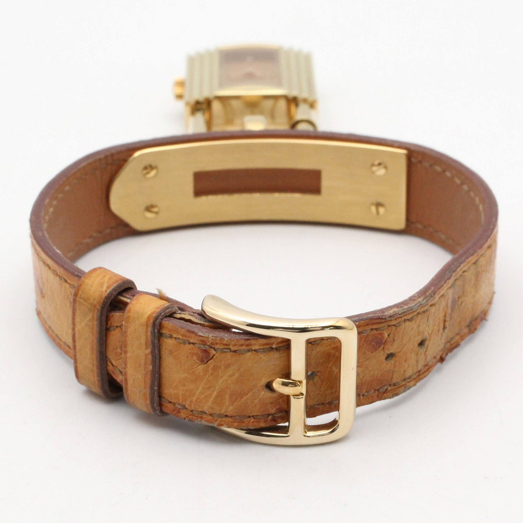 Hermes Kelly Gold Plated Leather Strap Ladies' Champagne Color KE1.201