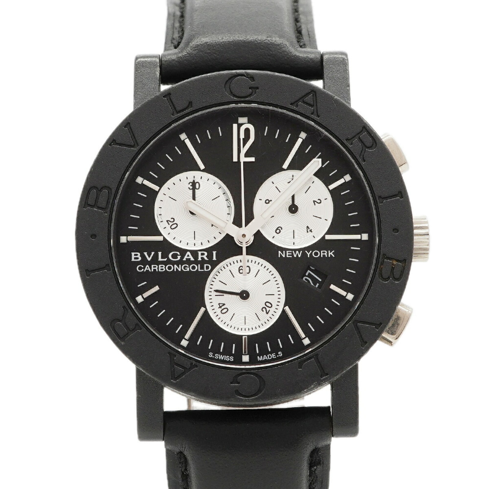 Bulgari Carbon BB38CLCH Black Dial 38mm Watch
