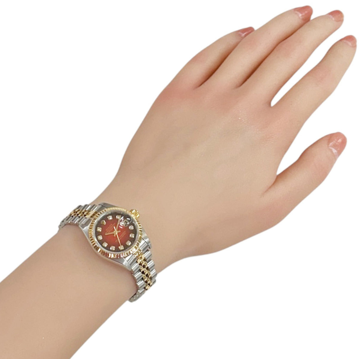 Rolex Datejust Oyster Perpetual 69173G Red color Dial 26mm Watch