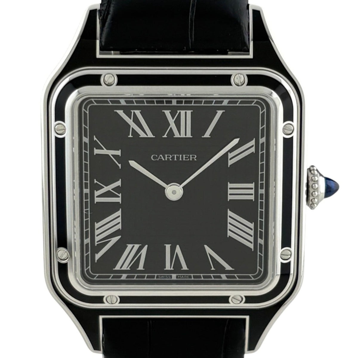 Cartier Santos Dumont LM WSSA0046 Schwarz Zifferblatt 32 mm Uhr