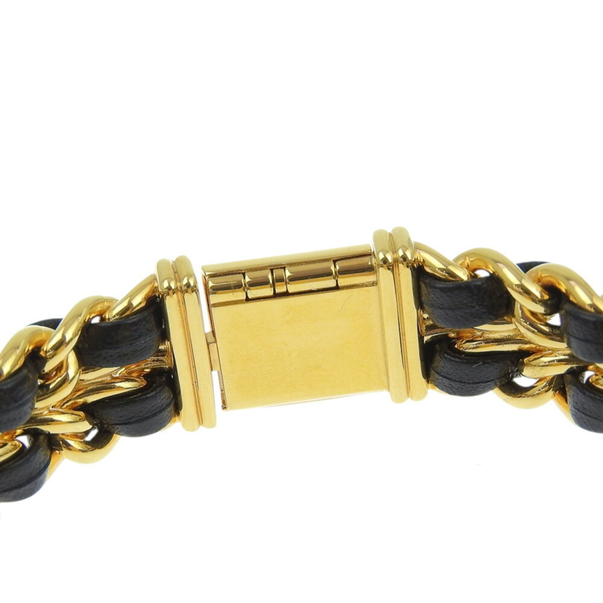 CHANEL Premiere S-horloge H0001, verguld leer, quartz uurwerk, analoge wijzerplaat, zwarte wijzerplaat, dameshorloge