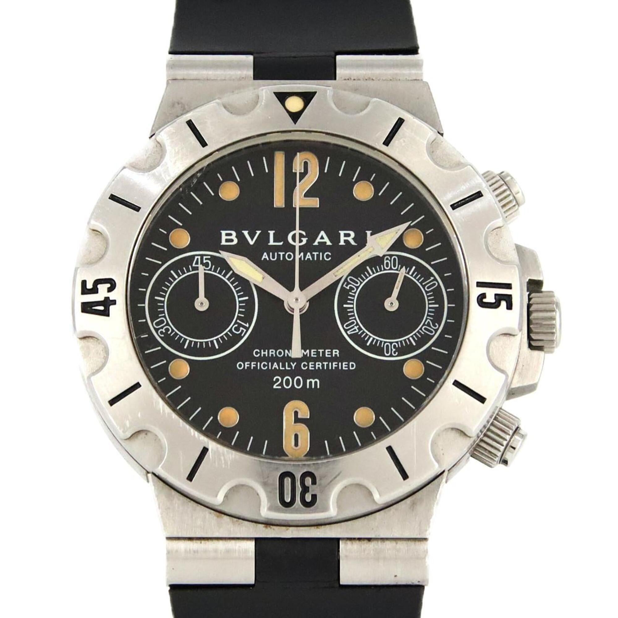 Bulgari Scuba SCB38S/SCB38SV/AT Black Dial 38mm Watch