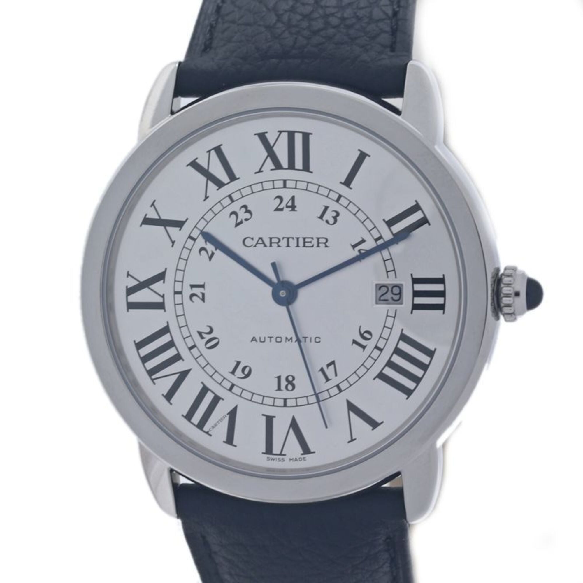 CARTIER Cartier Ronde Solo XL WSRN0022 Men's Watch Stainless Steel x Cowhide Leather 40389