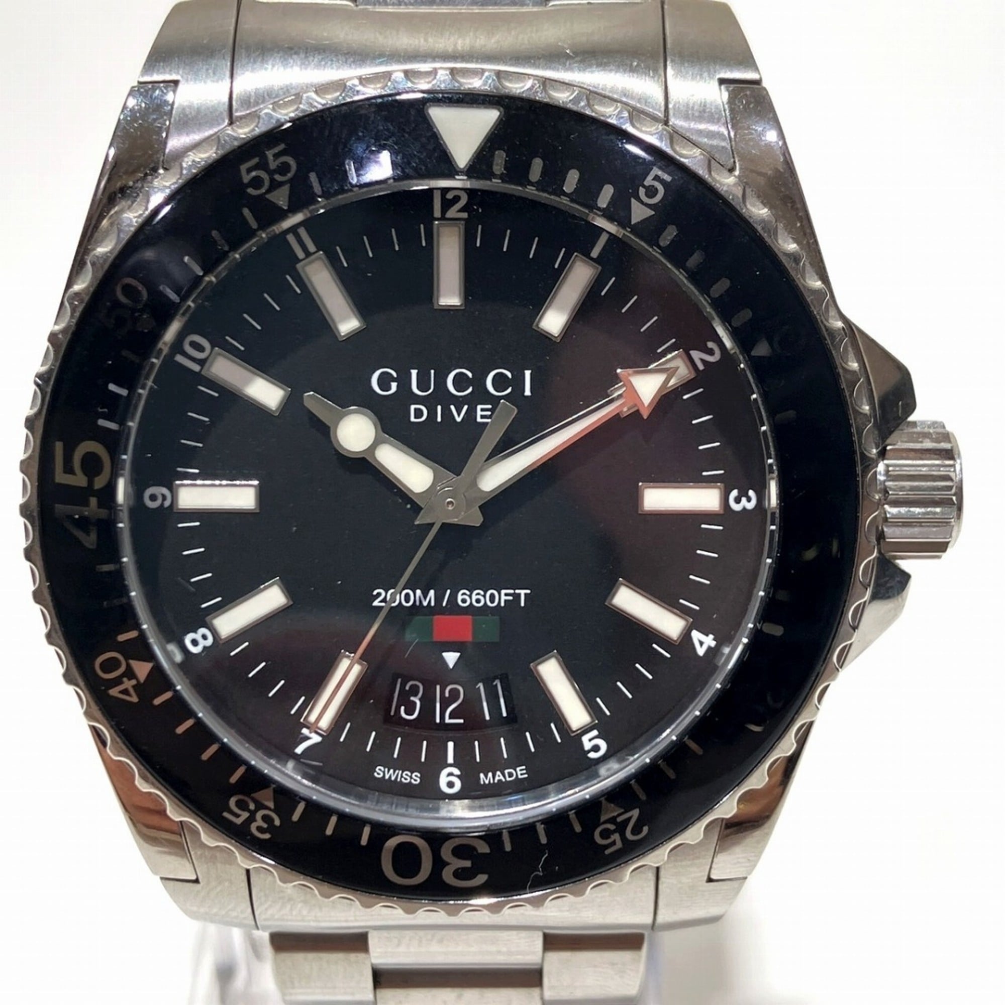 Gucci Dive total weight 154.2g stainless steel automatic movement black dial 136.3