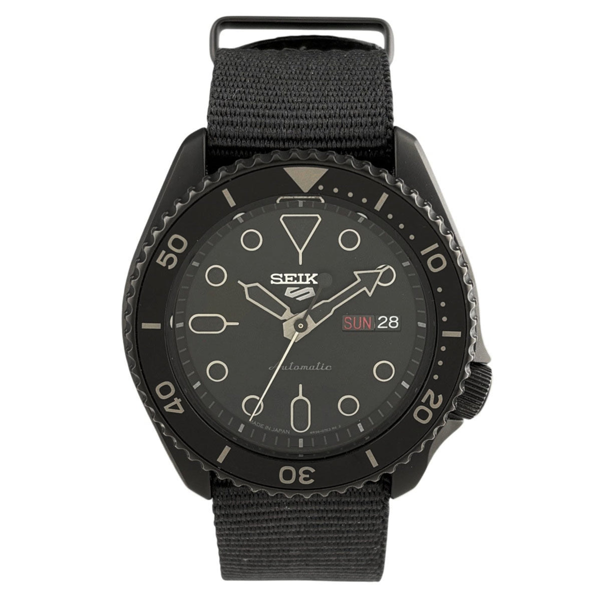 Seiko 5 Sports 4R36-07G0/SBSA025 horloge met zwarte wijzerplaat, 42 mm