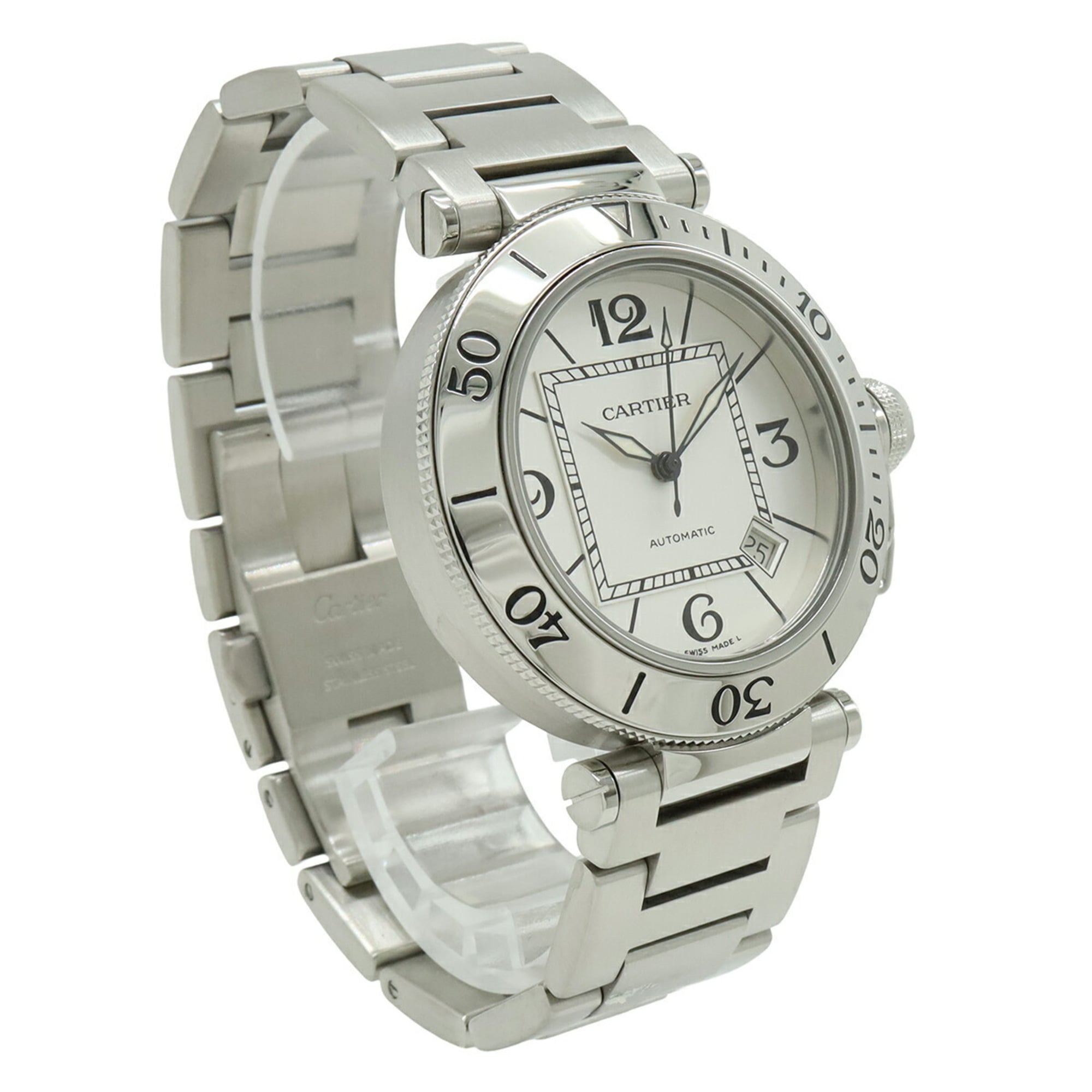 Cartier Pasha Seatimer, Silber Zifferblatt, Automatikwerk, Herrenuhr, W31080M7