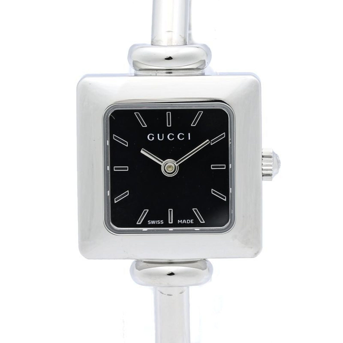 Gucci Armreif YA019517 1900L Schwarz Zifferblatt 19 mm Uhr