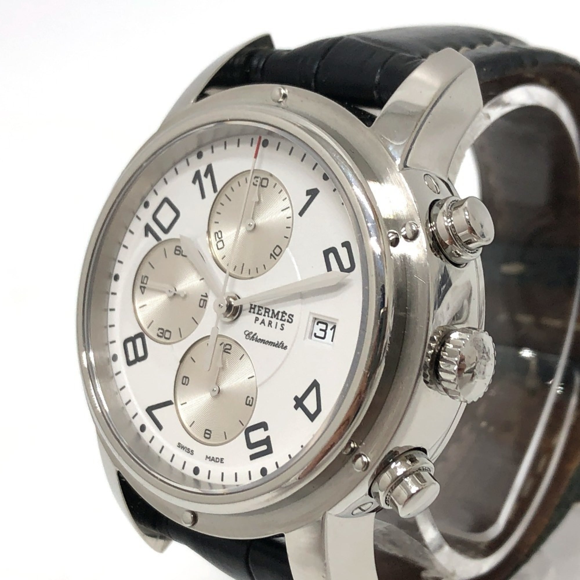 Hermes Clipper CP1.910 White Dial 43mm Watch