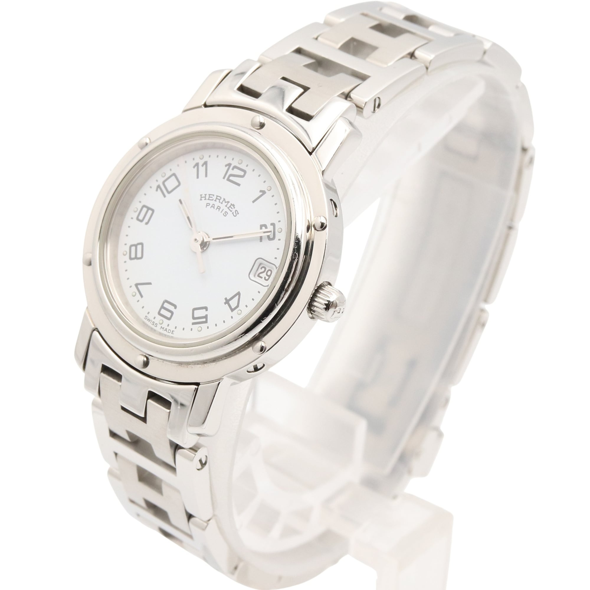 Hermes Clipper CL4.210 White Dial Stainless steel 24mm Watch