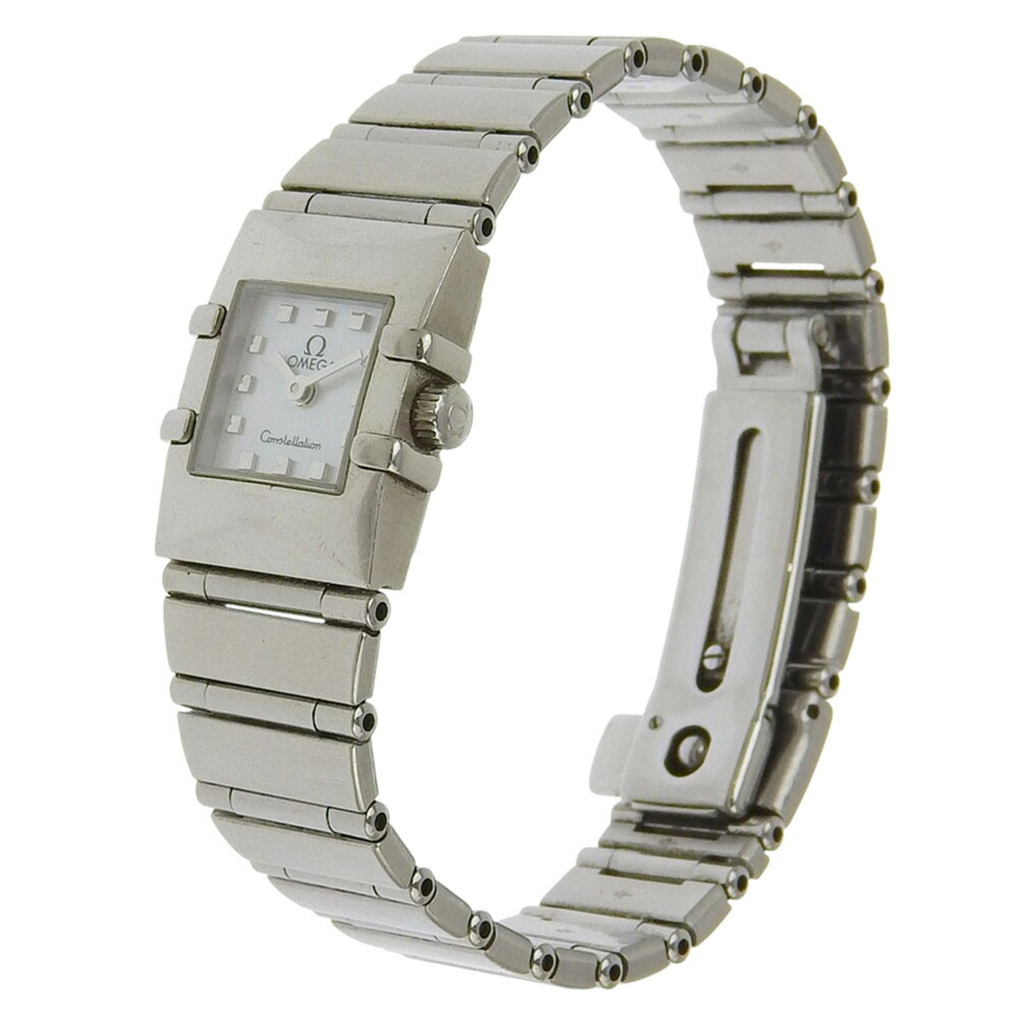 OMEGA Constellation Carree Watch 1531.71 Stainless Steel 1998 Quartz Analog Display White Shell Dial Women's