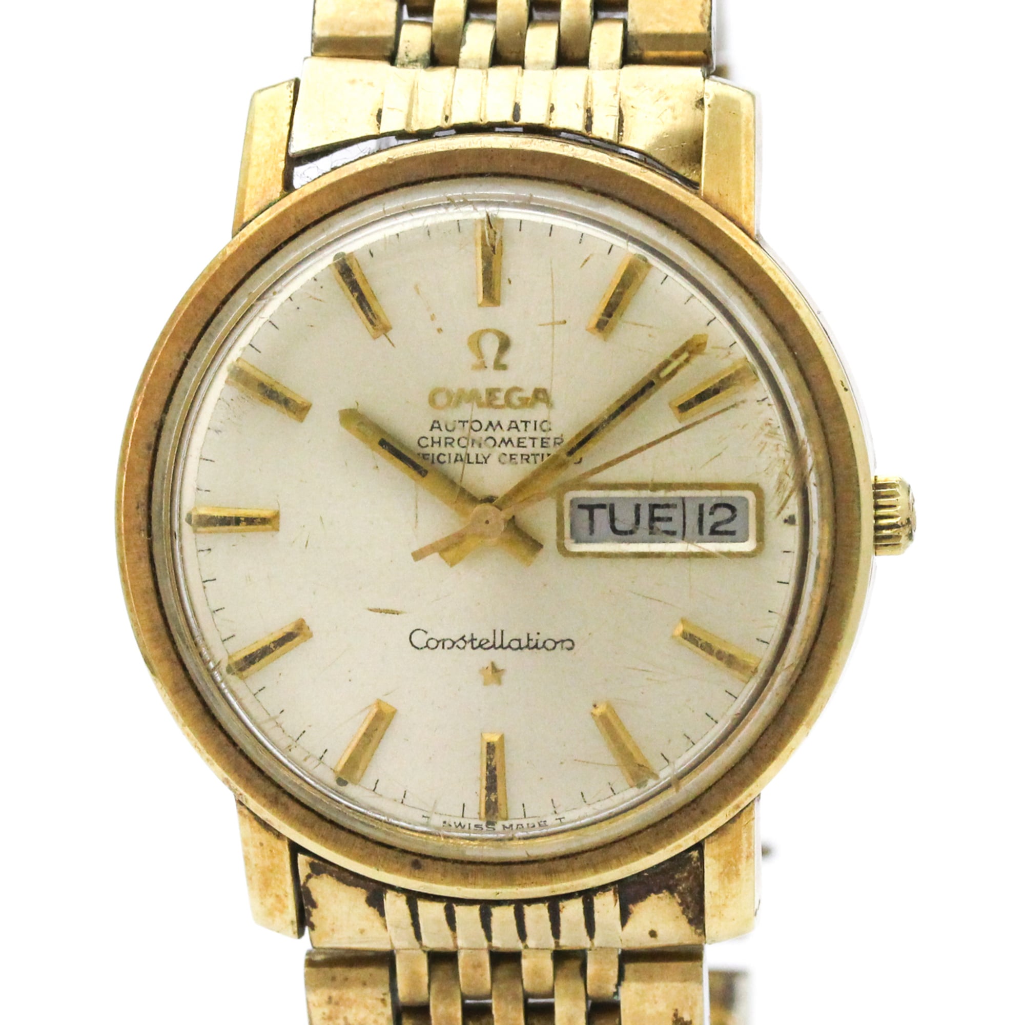 OMEGA Constellation Day Date Cal 751 Gold Plated Automatic Mens Watch