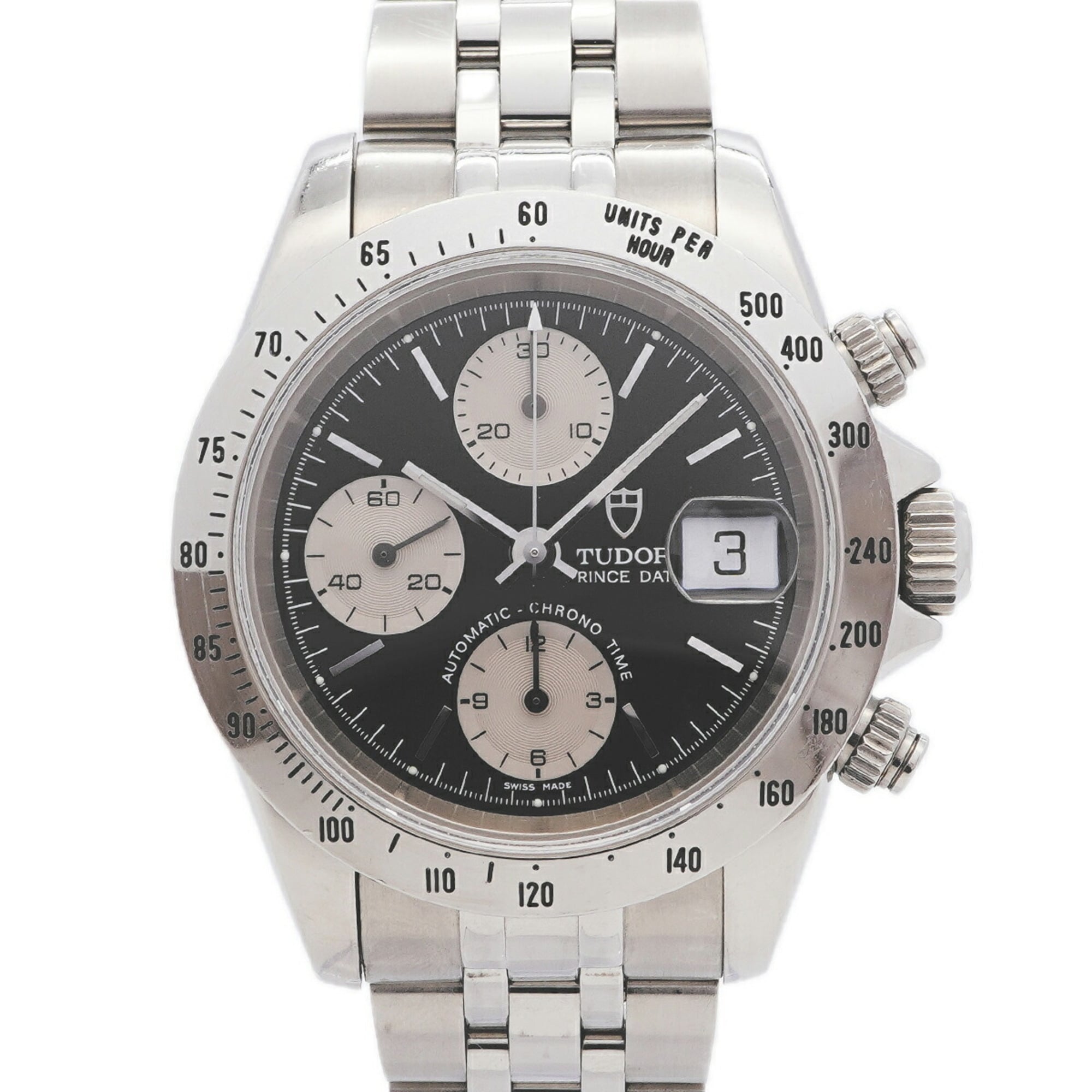 Tudor Prince Date Chronotime 79280P Black Dial 39mm Watch