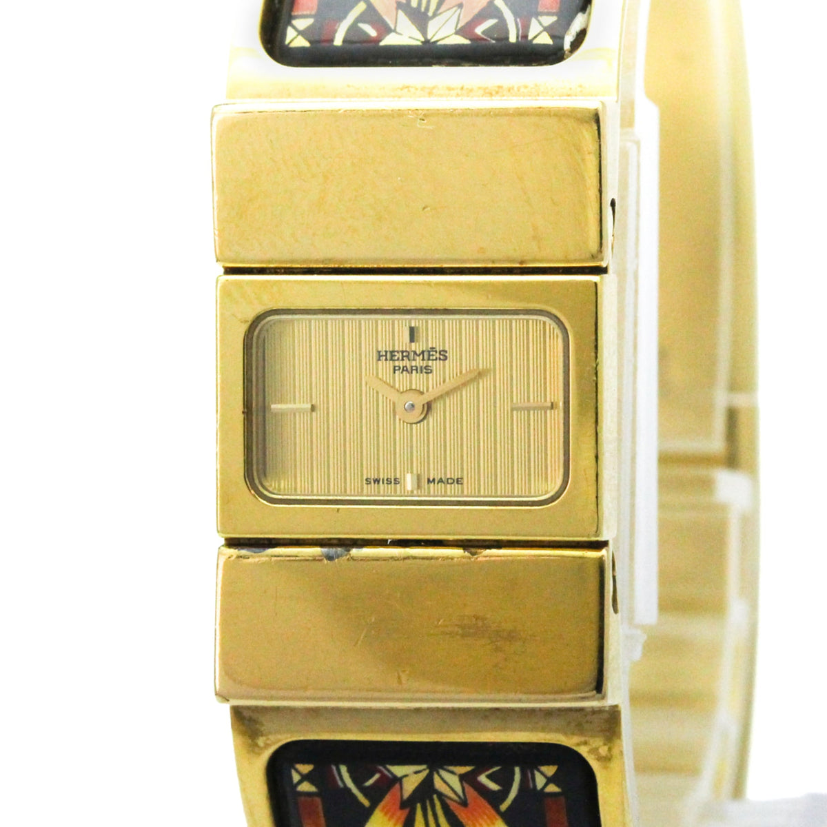 Hermes Loquet LO1.201 horloge met gouden wijzerplaat, 20 mm