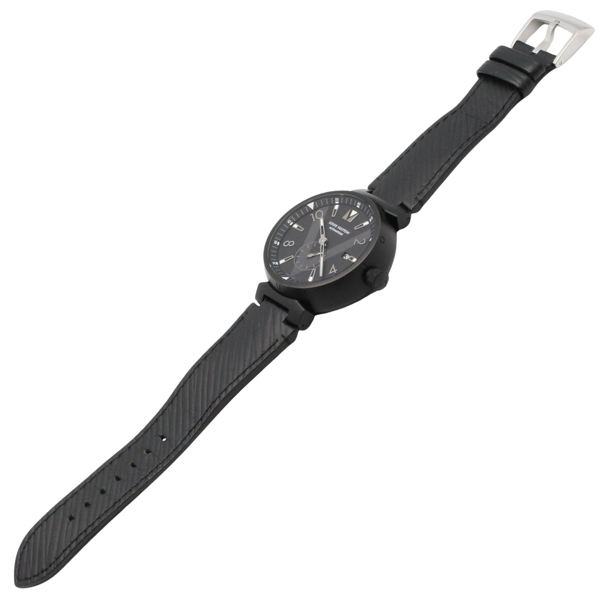 Louis Vuitton Tambour Q1D22 Black Dial Stainless steel 41mm Watch