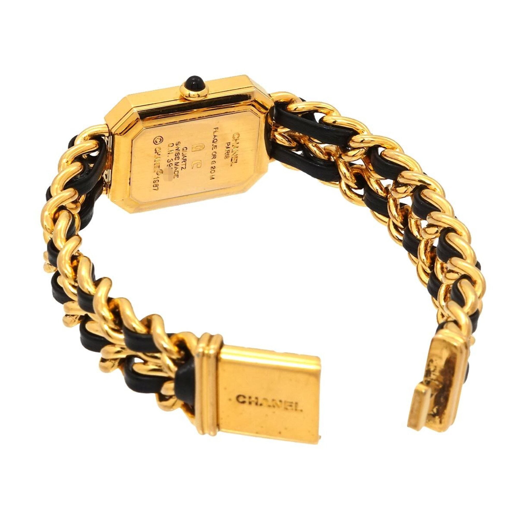 Chanel Premiere Large Size H0001 Women's Watch Black Gold Quartz