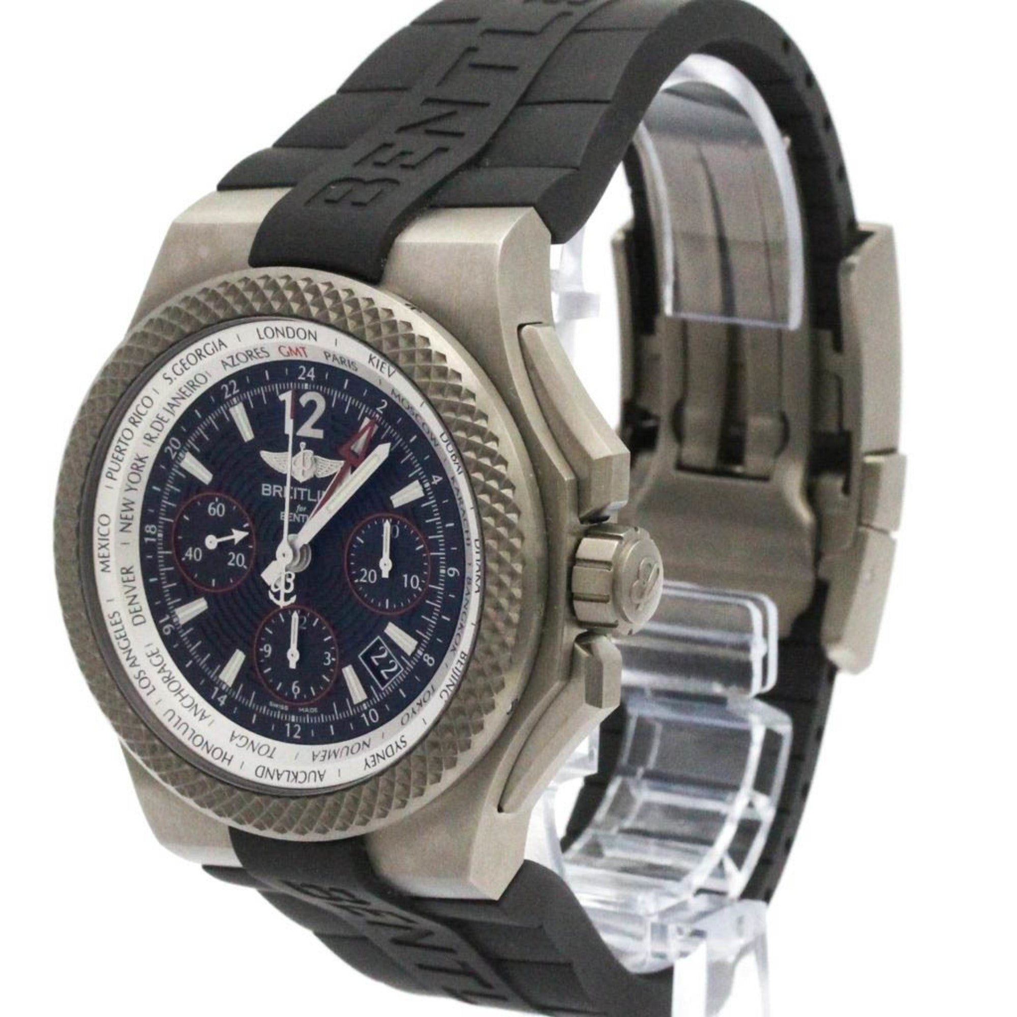 BREITLING Bentley GMT Light Body Titanium Mens Watch EB0433 Polished