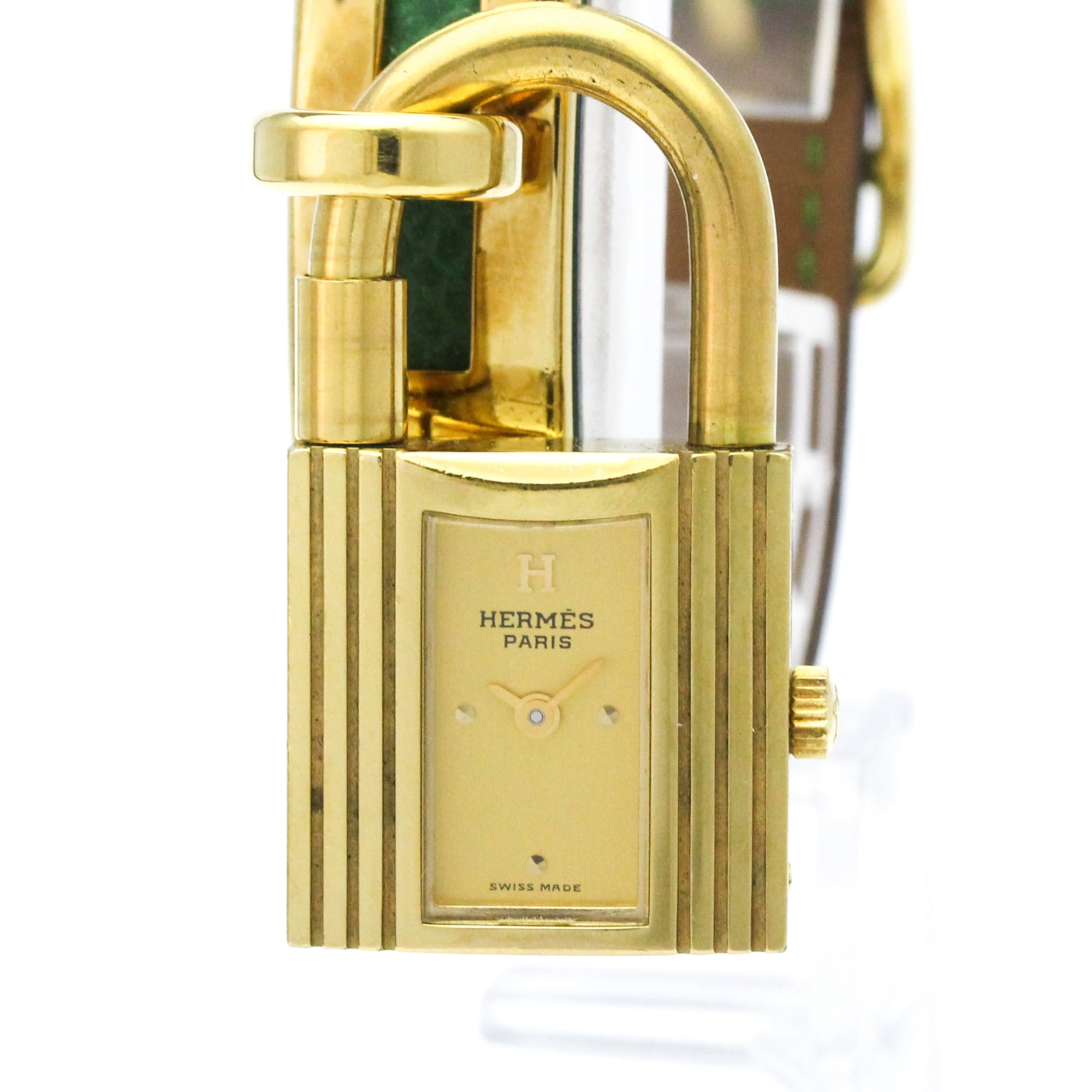 HERMES Kelly Watch Gold Plated Leather Quartz Ladies Watch