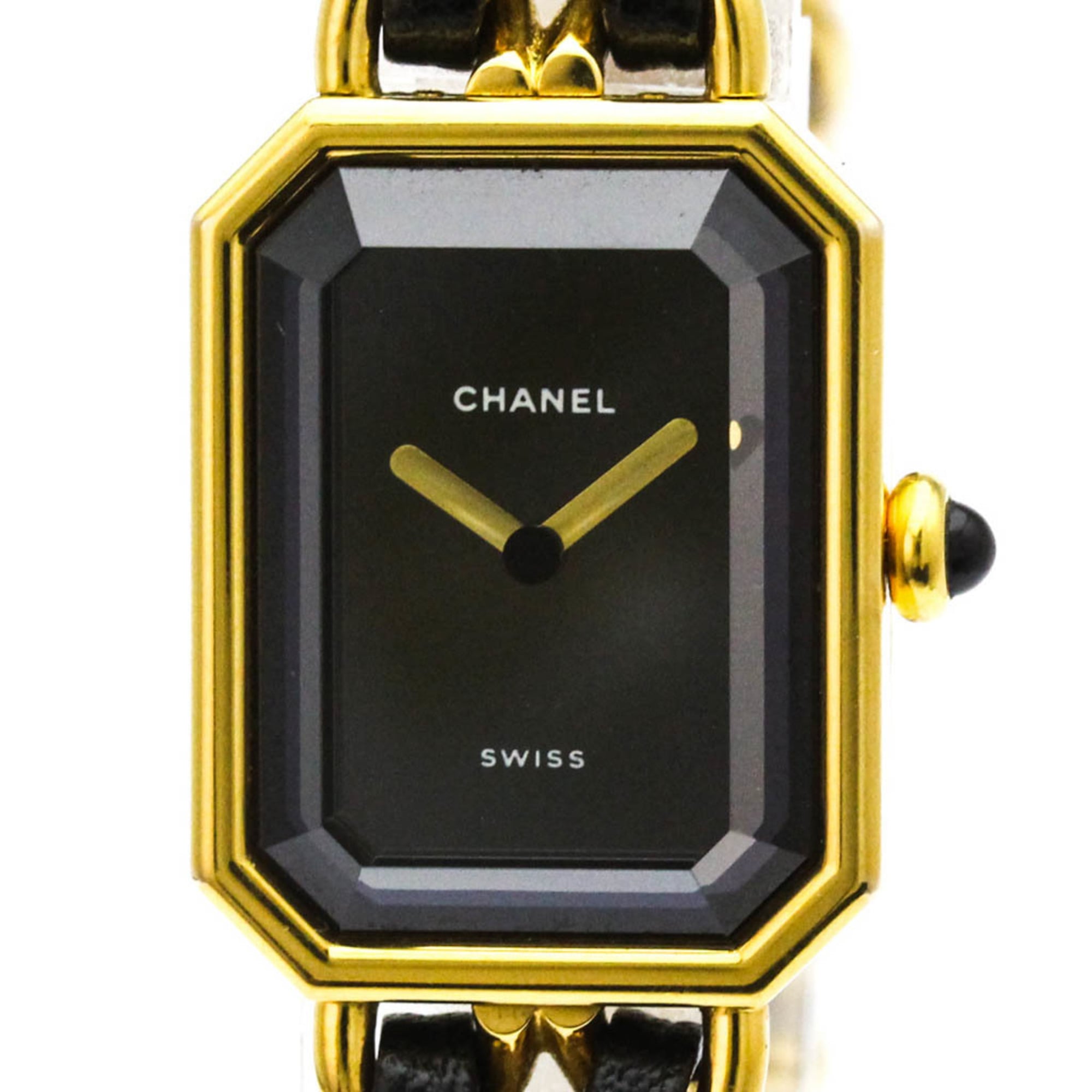 CHANEL Premiere Size L Gold Plated Quartz Ladies Watch H0001