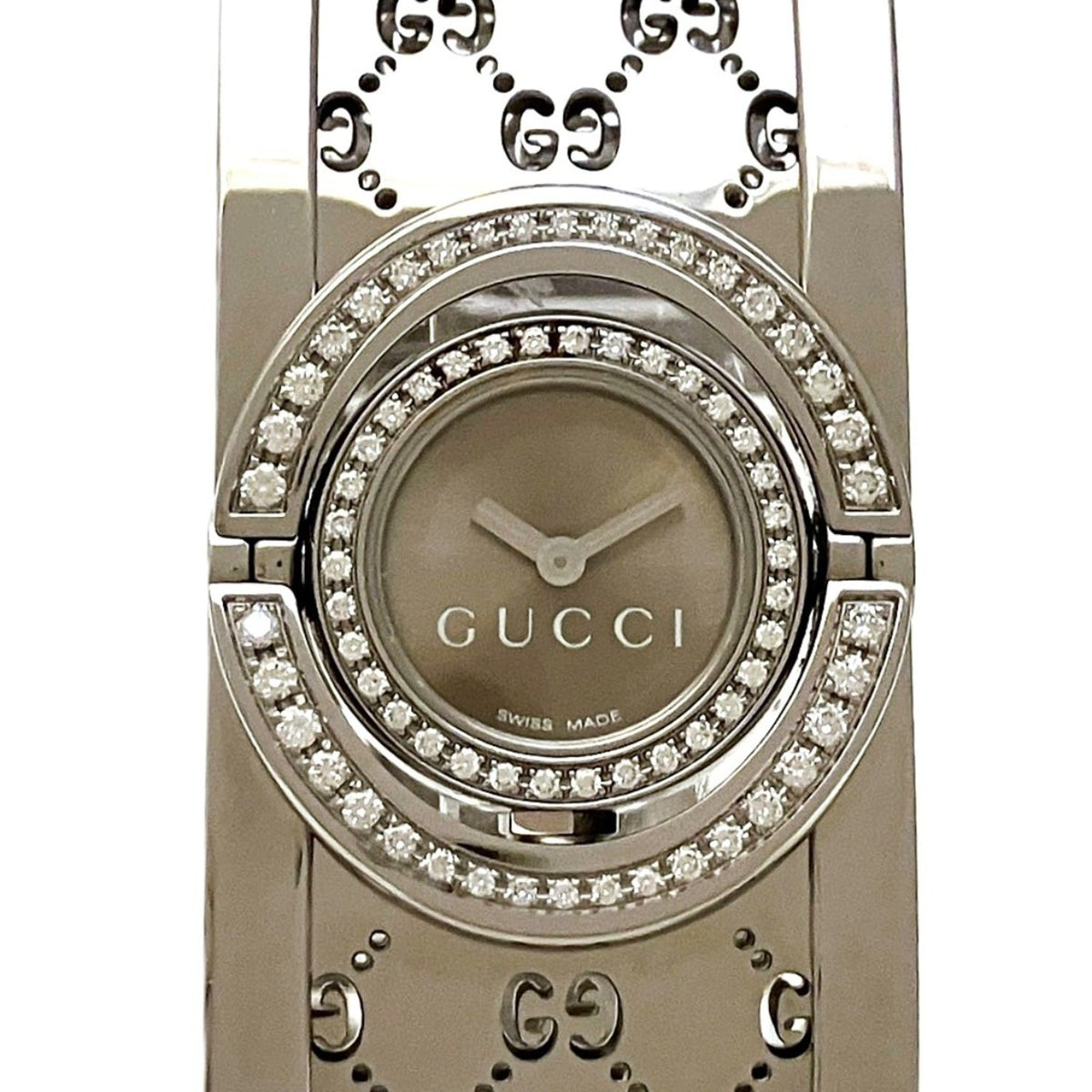 Gucci GUCCI Toile GG Diamond Bezel 112 (YA112504) Braun Zifferblatt 16 mm Uhr