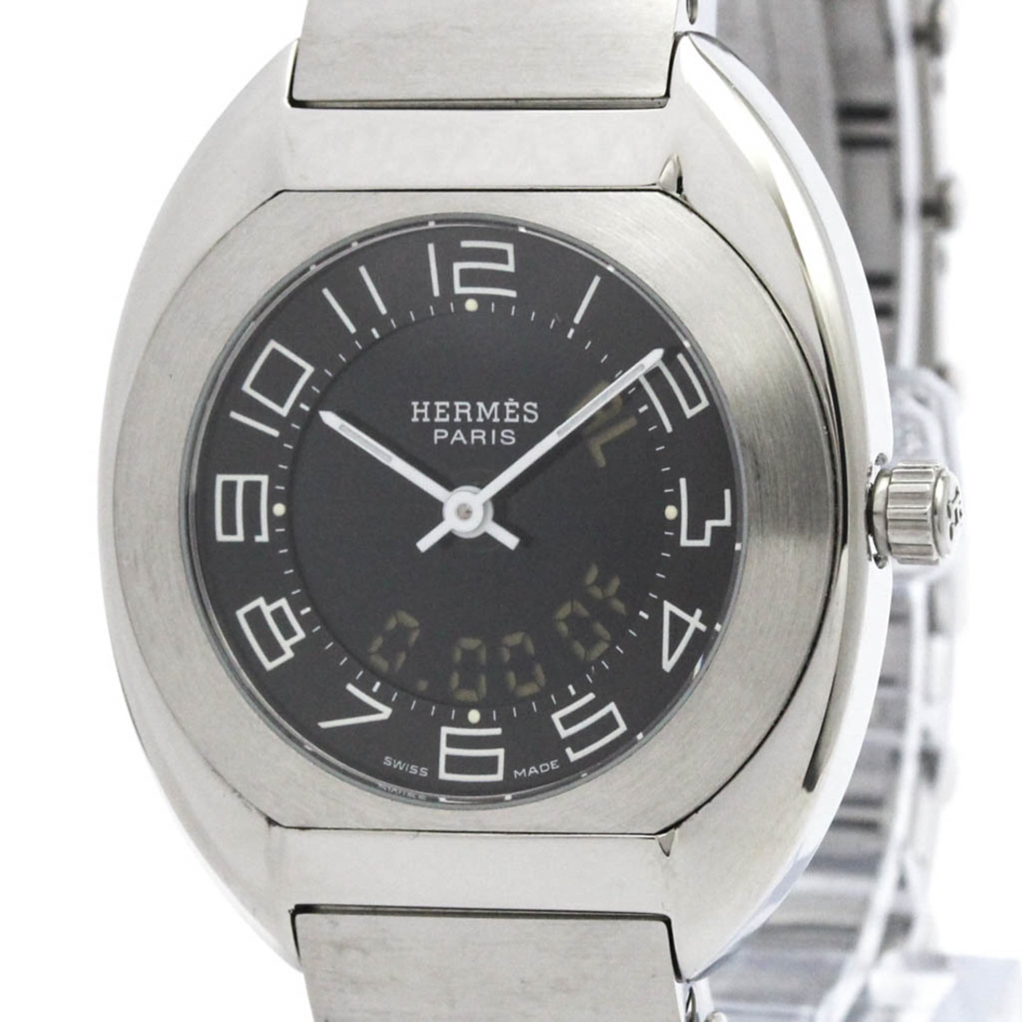 ✨美品✨HERMES エルメス エスパス ES1.210 レディース 腕時計 HERMES Espace Stainless Steel Quartz Ladies Watch ES1.210