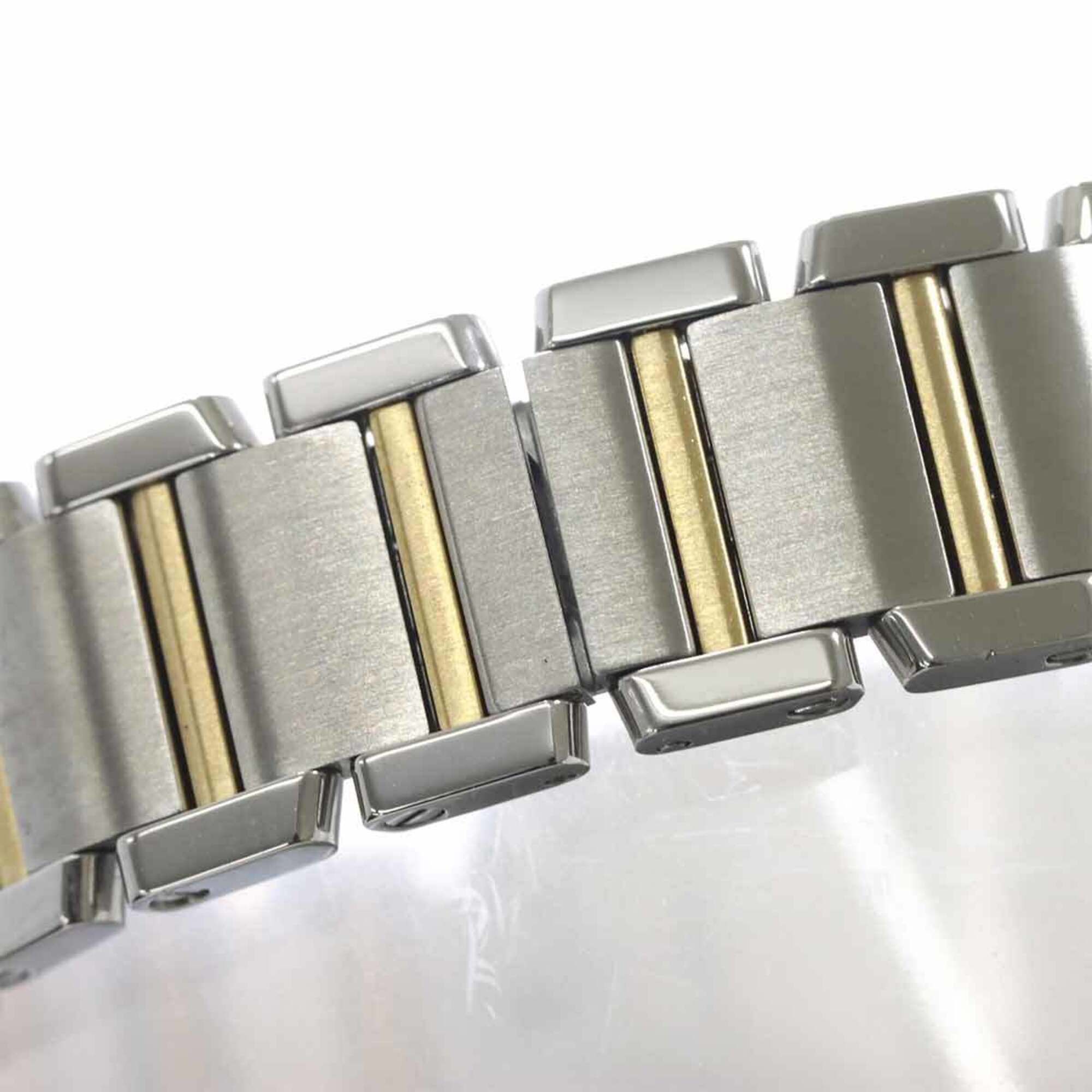 Cartier Tank Francaise SM Two-Tone W51007Q4 Wo Ivory 18K Yellow Gold Quartz