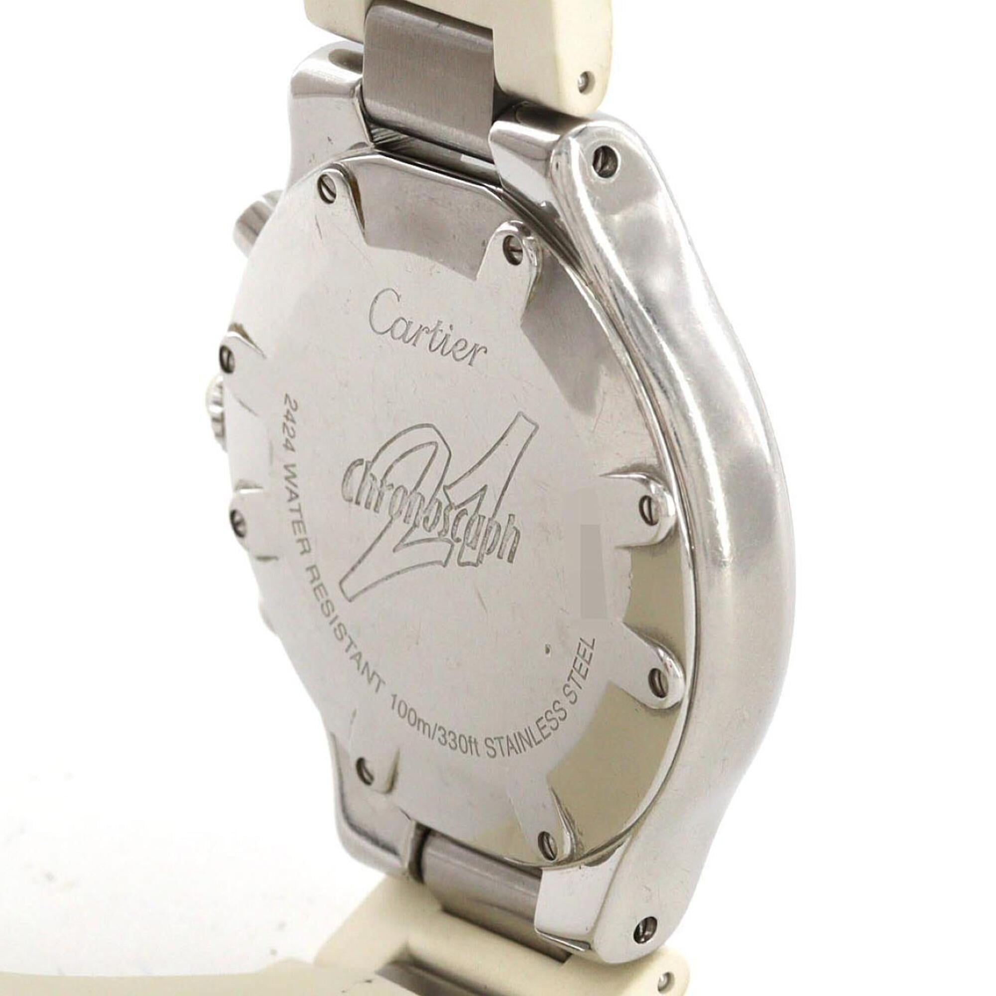 Cartier Chronoscaph LM W10184U2 Silver Dial 38mm Watch