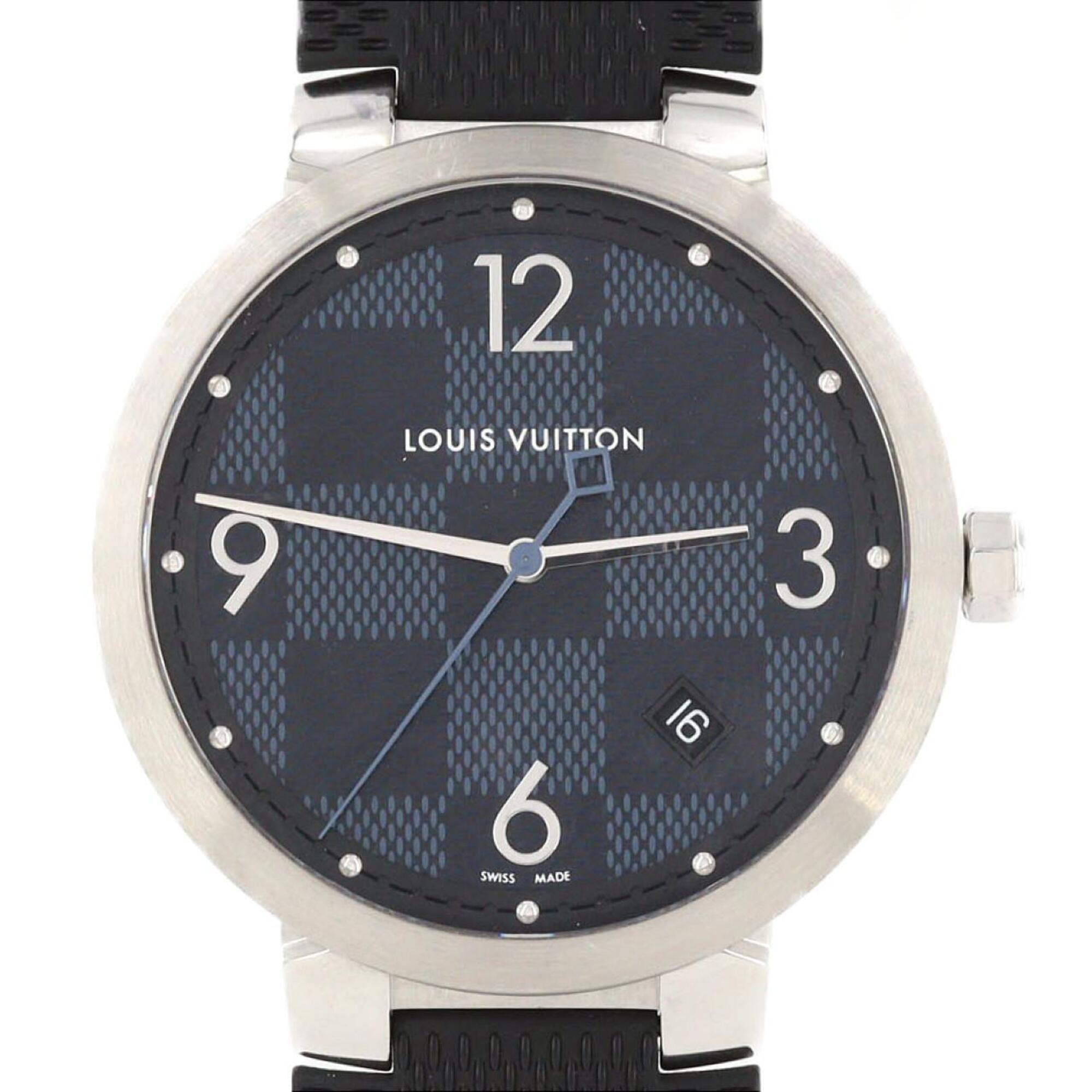 Louis Vuitton Tambour Slim Damier QA026 SS Quartz