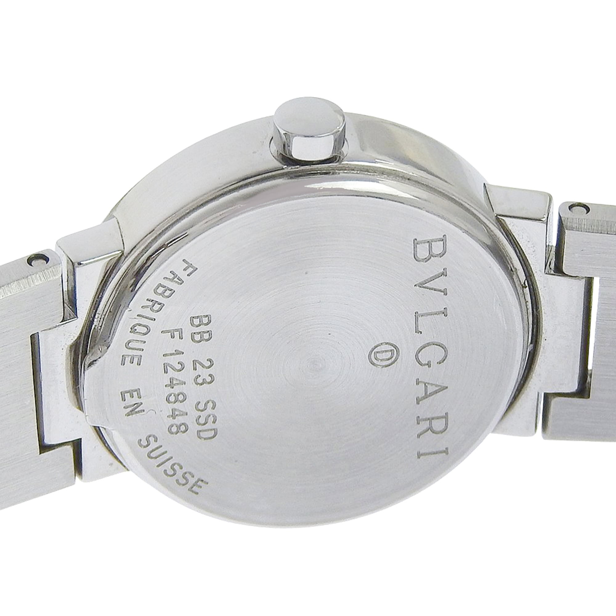 Montre BVLGARI BB23SS en acier inoxydableQuartz affichage analogique, cadran Noir pour femme