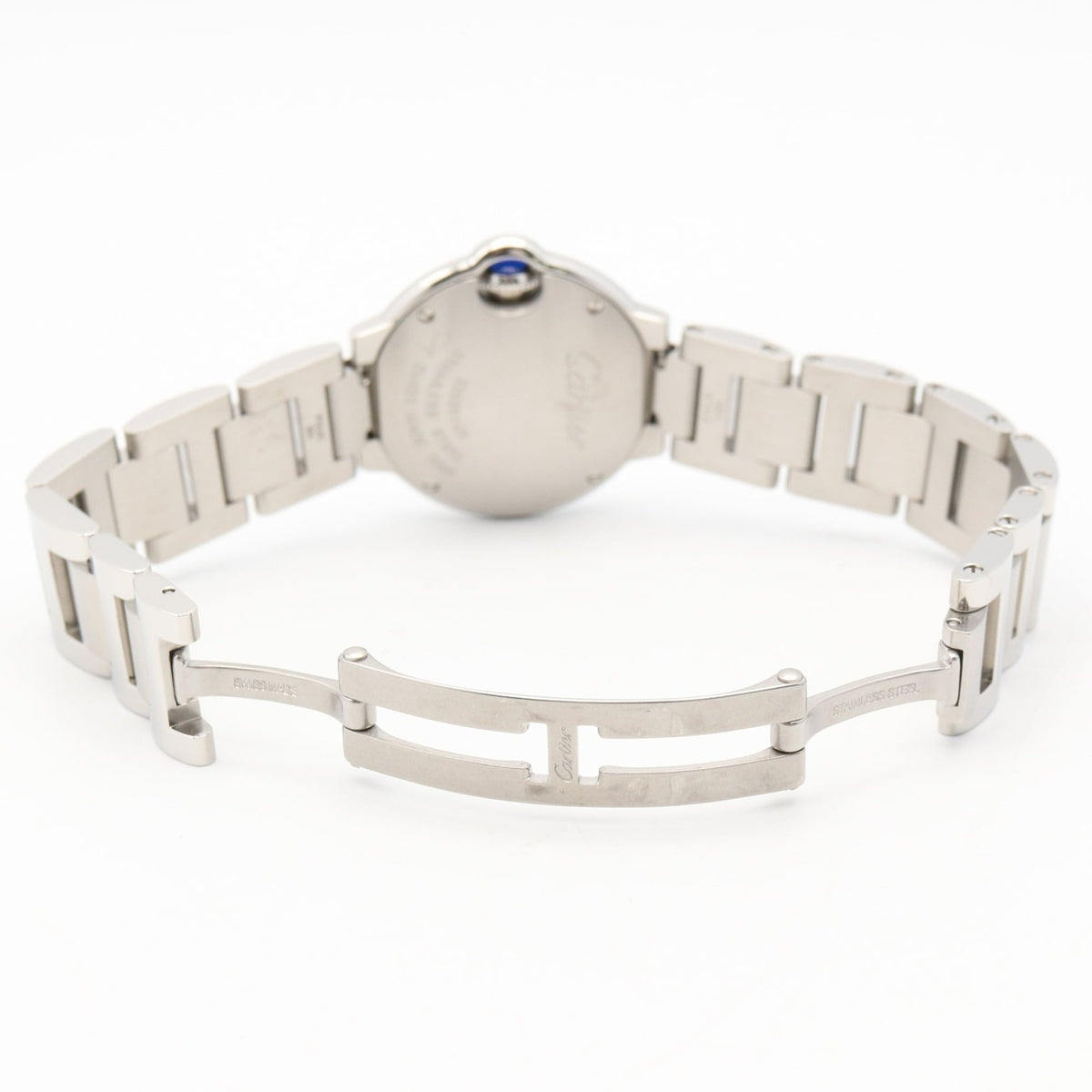 Cartier Ballon Bleu SM W69010Z4 horloge met zilveren wijzerplaat, 28 mm