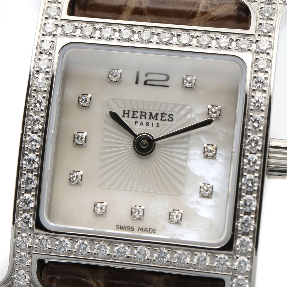 Hermes H- HH1.230 Weiß Gehäuse Zifferblatt 21 mm Uhr