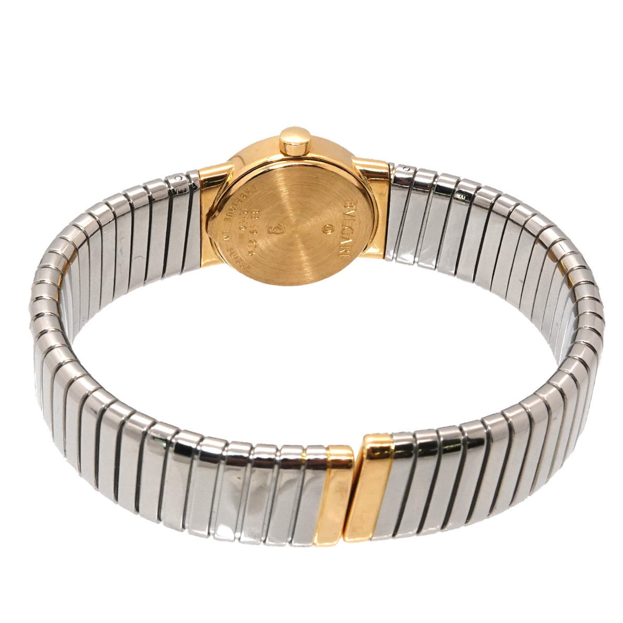 Bulgari Tubogas Combination BB192T Wo Black 18KYG Yellow Gold Quartz