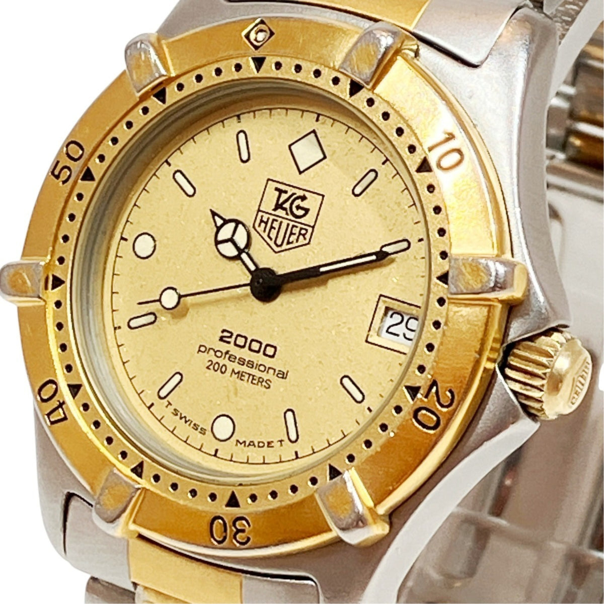 Montre TAG Heuer Professional 2000 964015, cadran doré, 33 mm