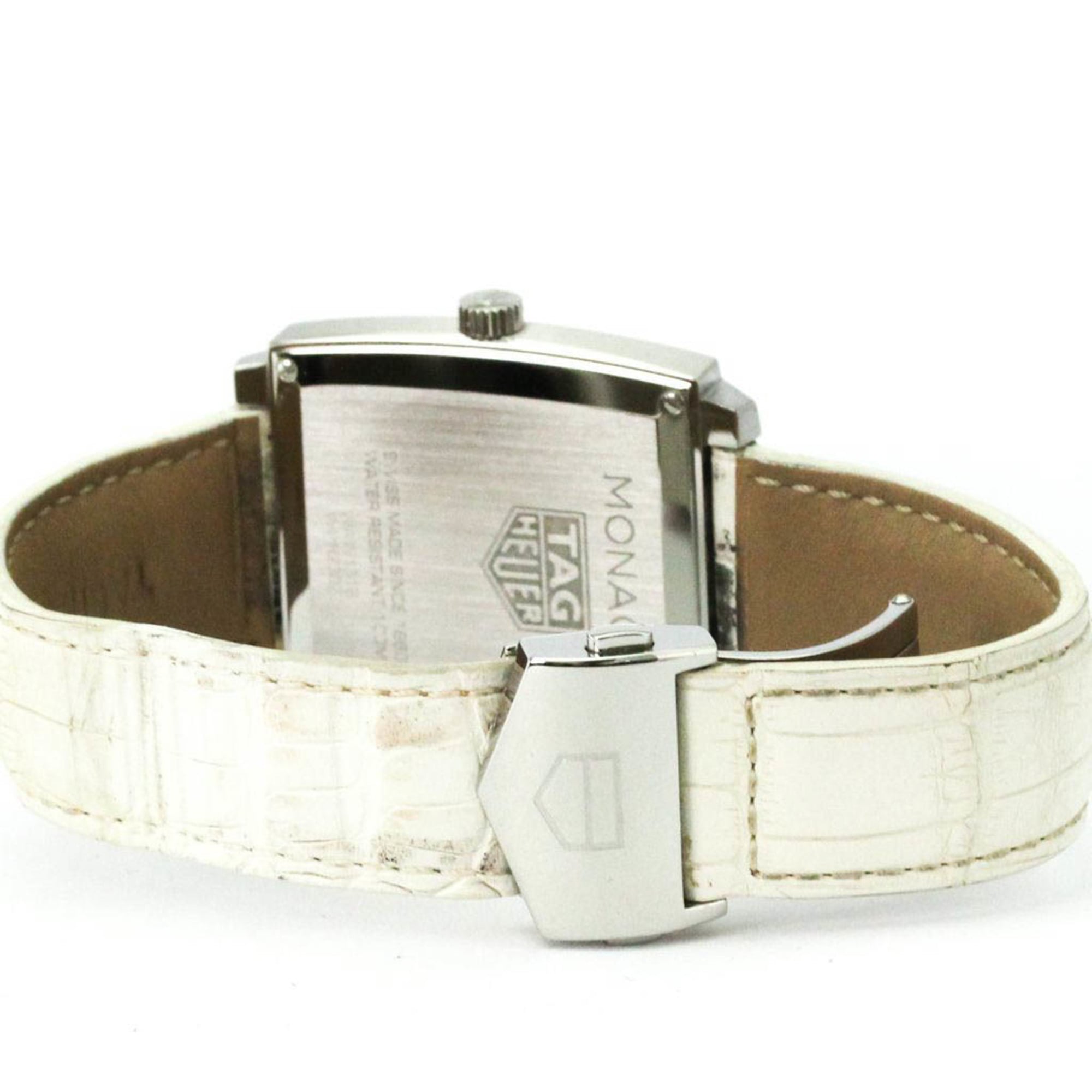 TAG HEUER Monaco Lady diamanten quartzhorloge met parelmoeren wijzerplaat WAW131B