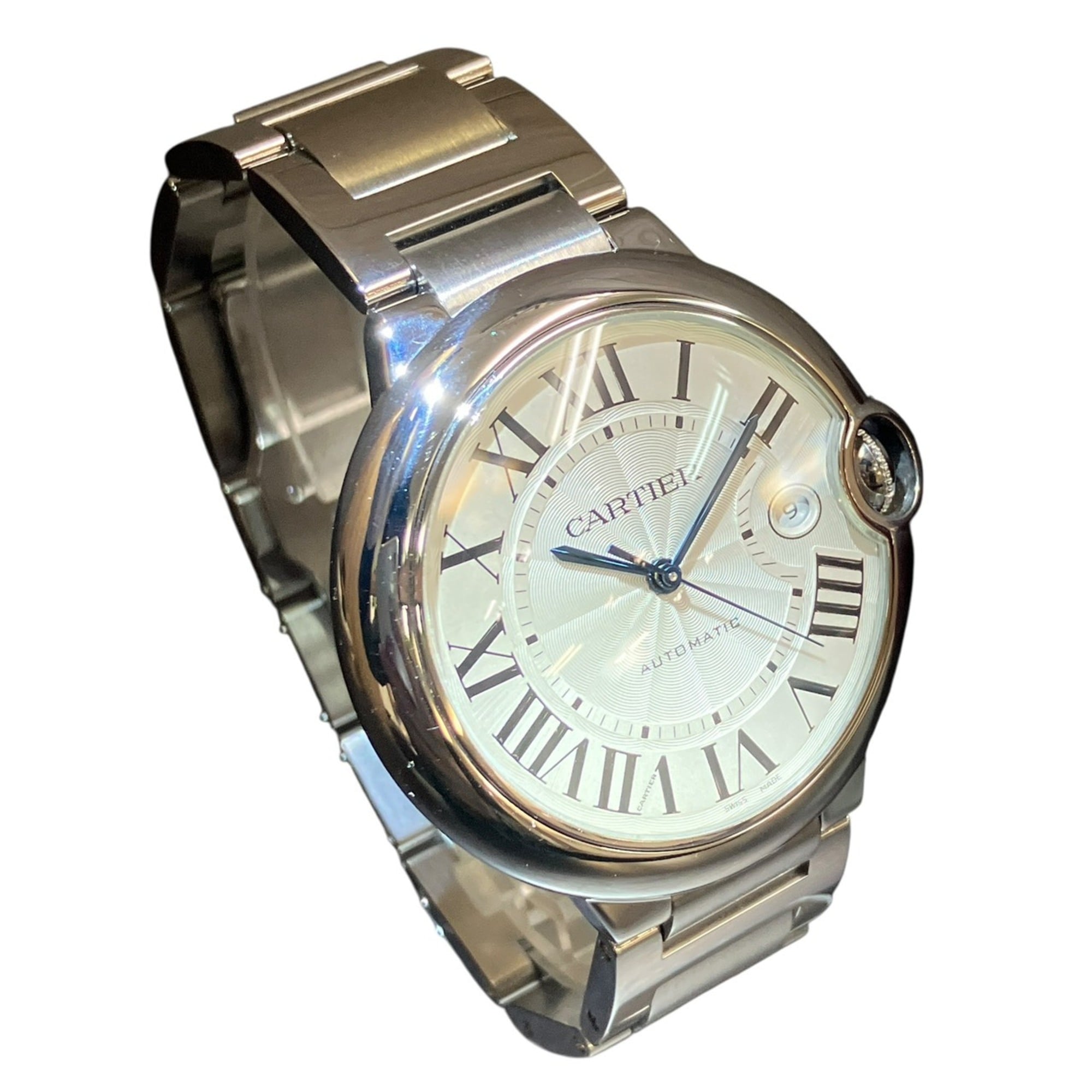 Cartier Ballon Bleu de Automatikuhr, Edelstahl, Silber Zifferblatt, WSBB0049