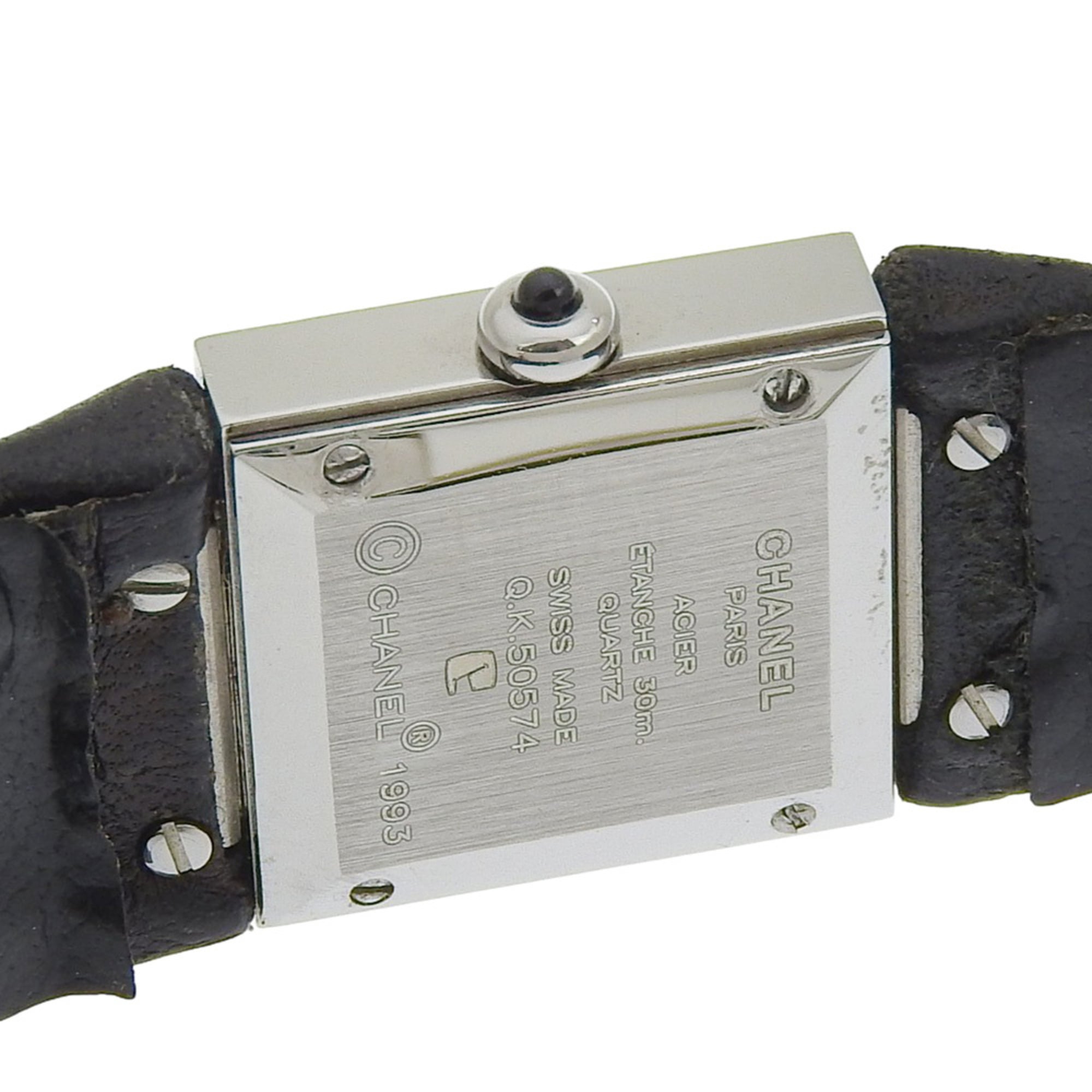 CHANEL Matelasse-horloge H0116, roestvrij staal en leer, zwart quartz uurwerk, analoge wijzerplaat, dameshorloge