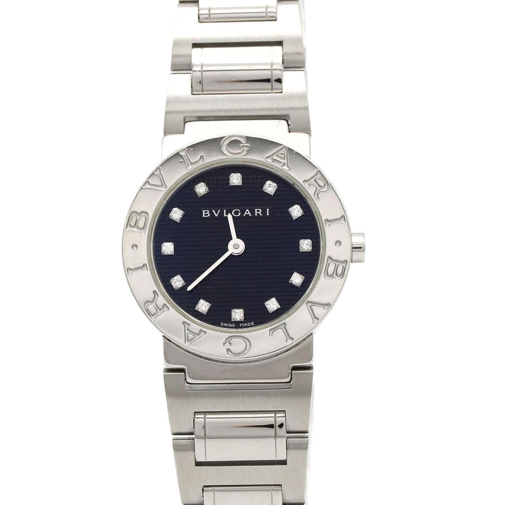 Bulgari 12P BBL26S/BB26BSS/12 Black Dial 26mm Watch